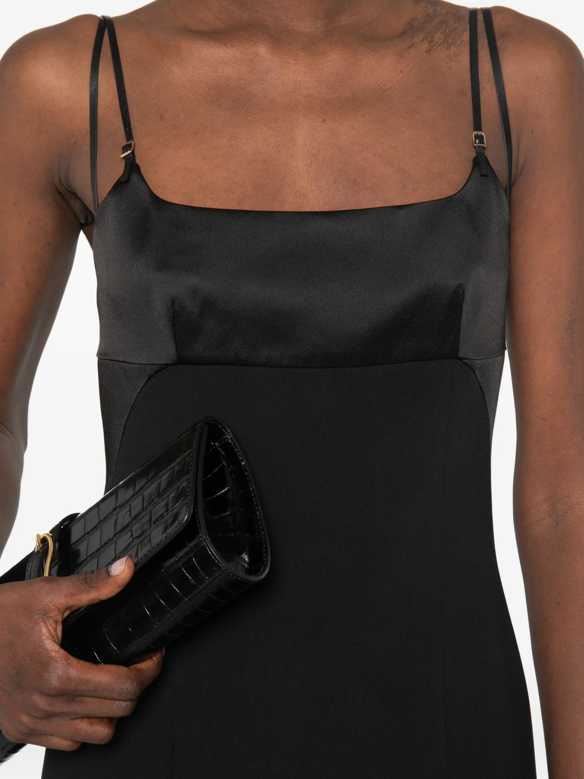 midi strap square neck dress