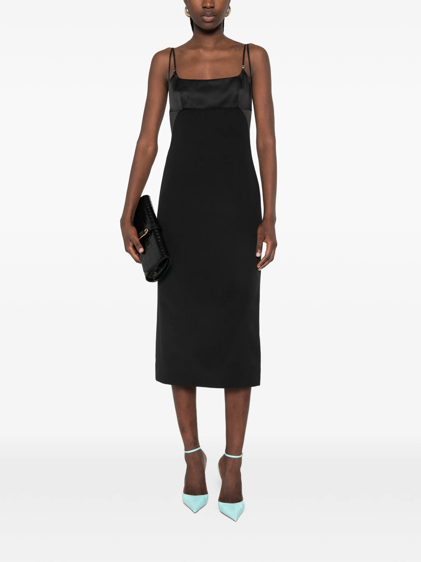 midi strap square neck dress
