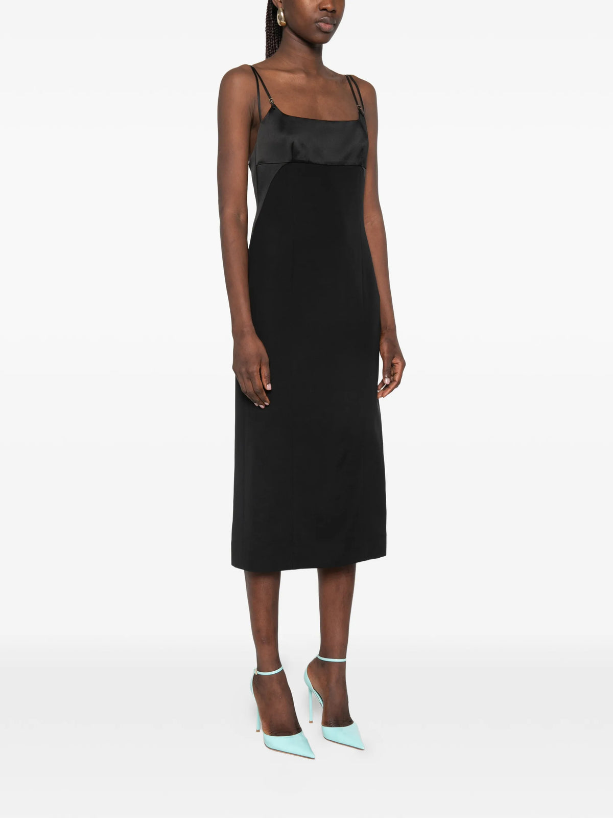 pencil dress with leather straps