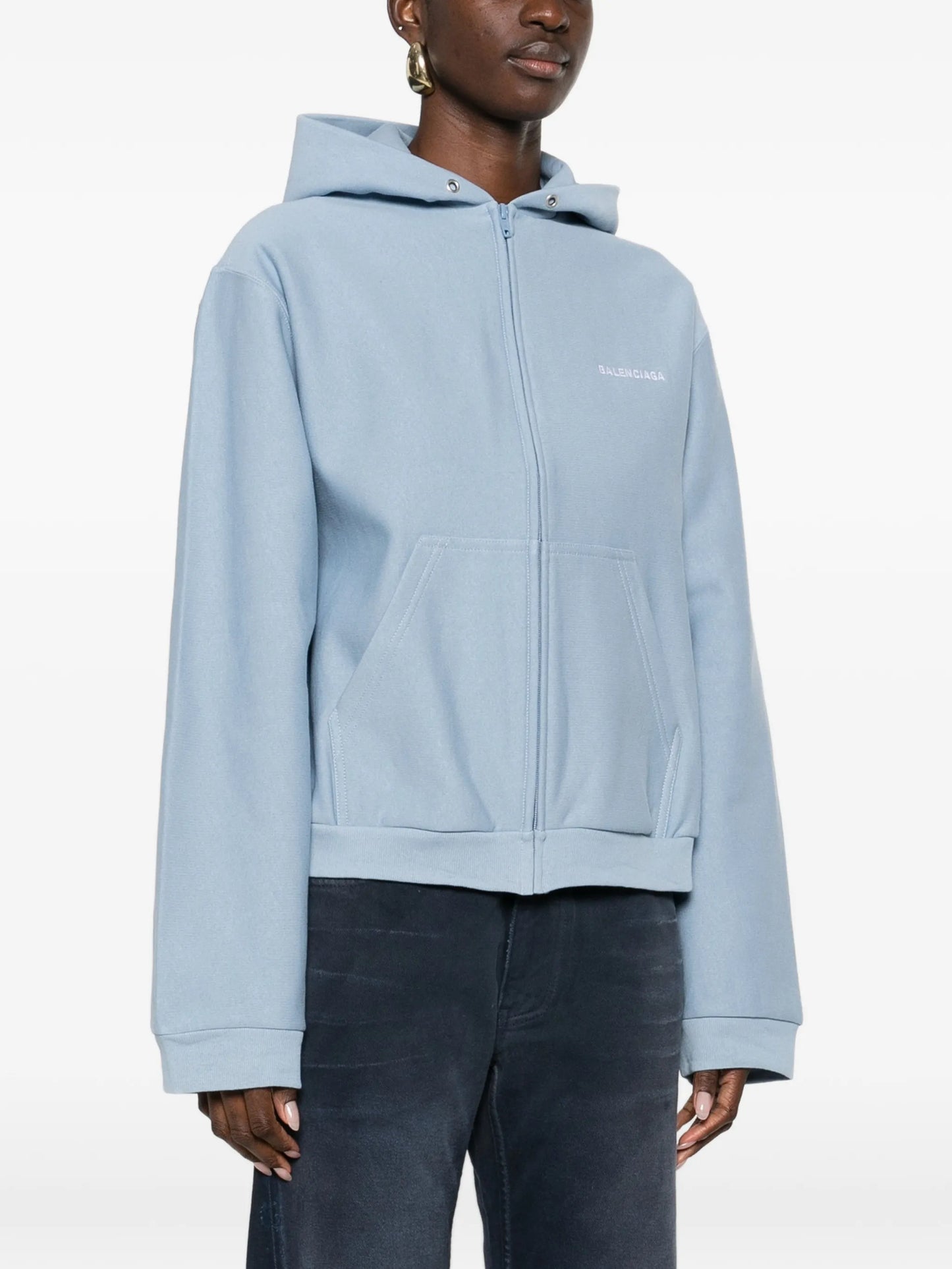 zip-up cotton hoodie