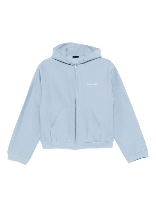 zip cotton hoodie