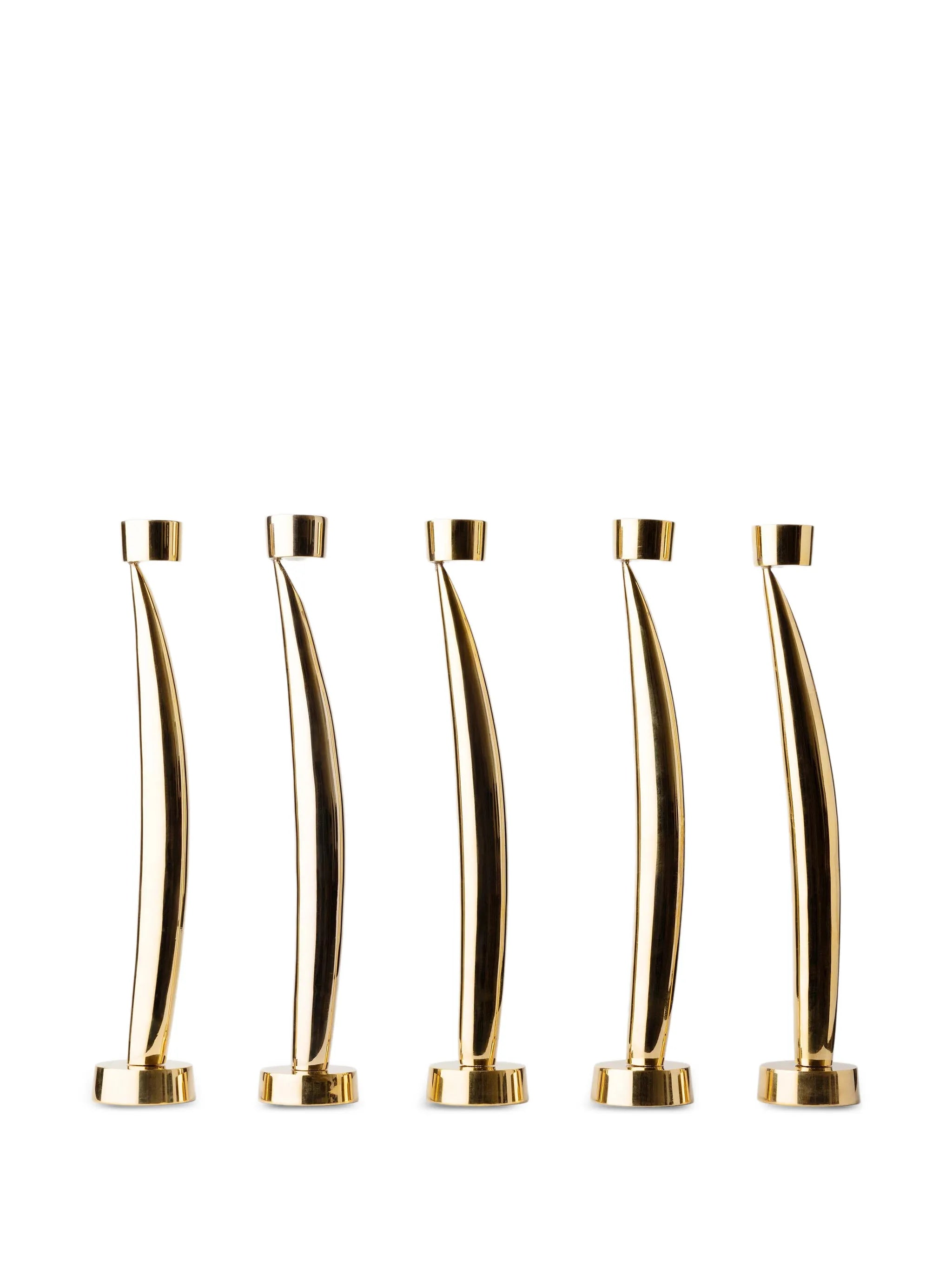 fin candlesticks holders set (set of five)