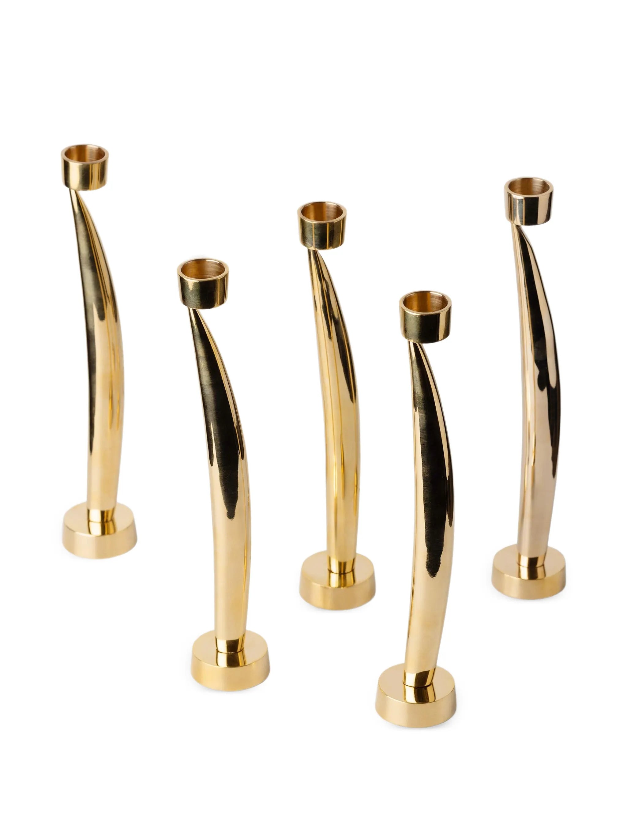 fin candlesticks holders set (set of five)