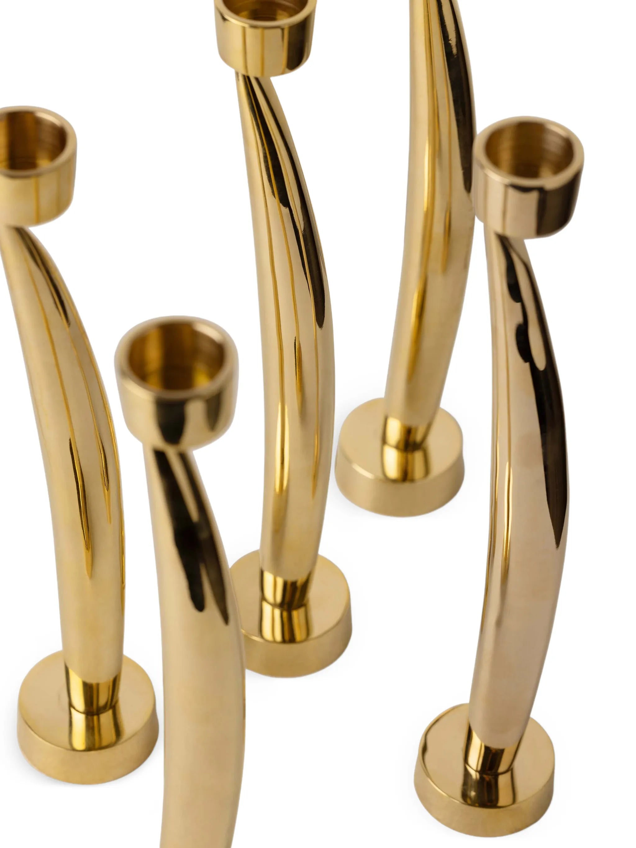 fin candlesticks holders set (set of five)