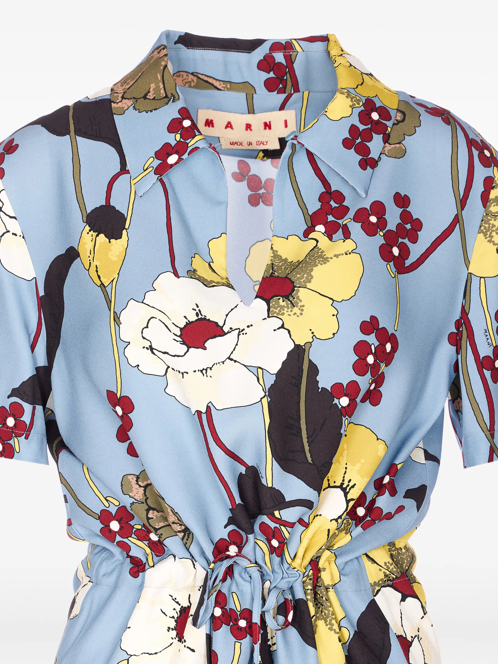 floral-print V-neck dress