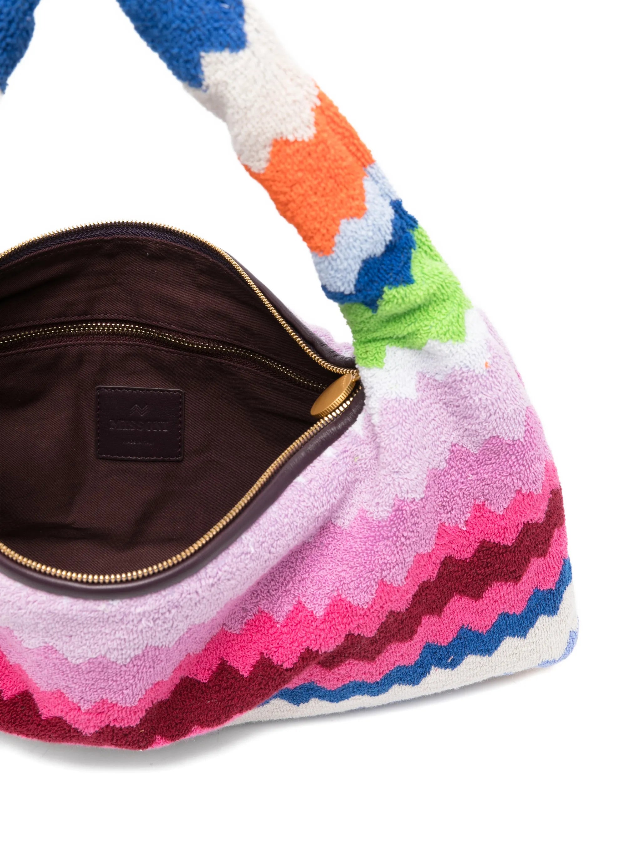 zigzag handle tote bag