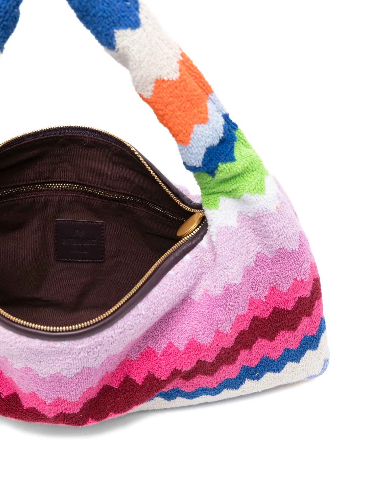 zigzag handle tote bag