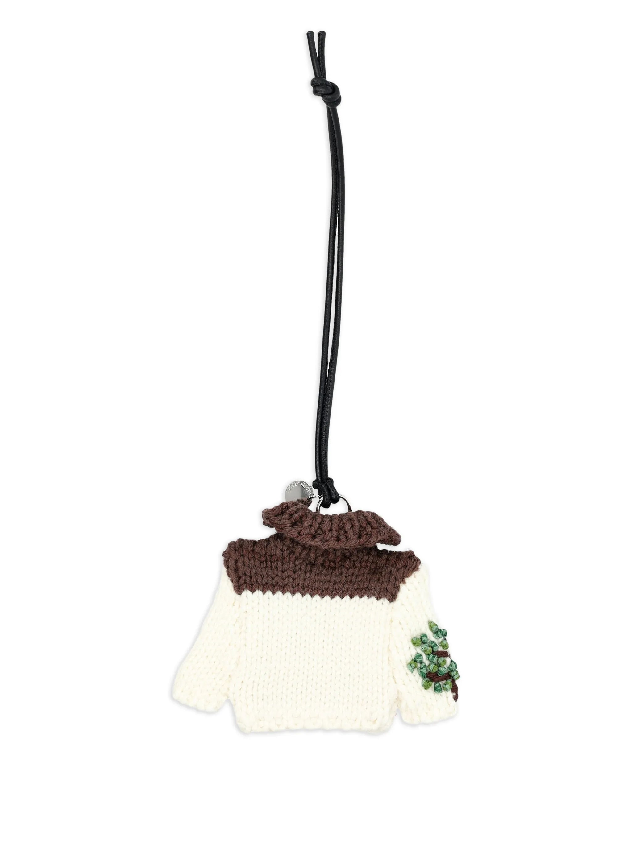 knitted house charm keyring
