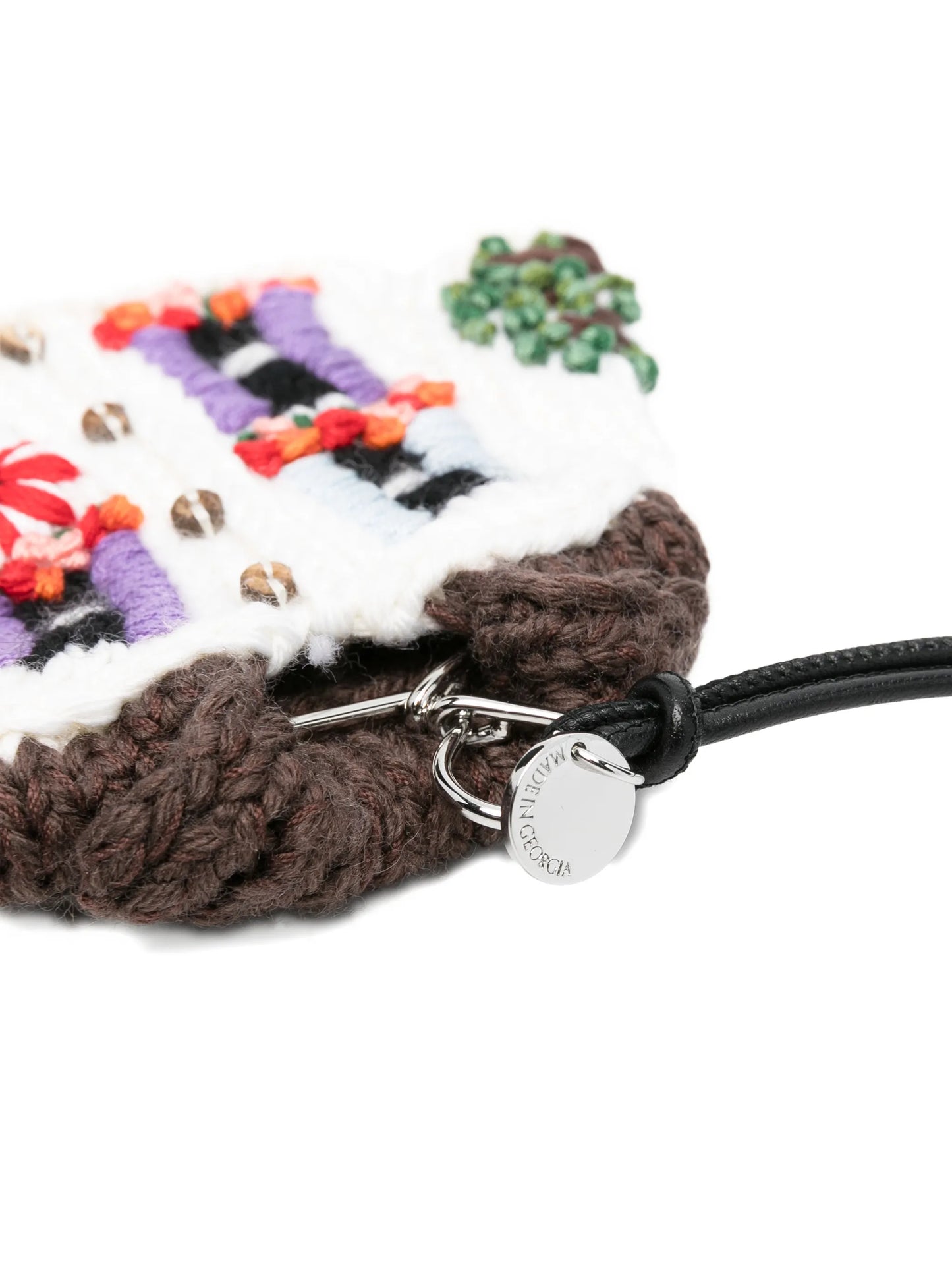 knitted house charm keyring
