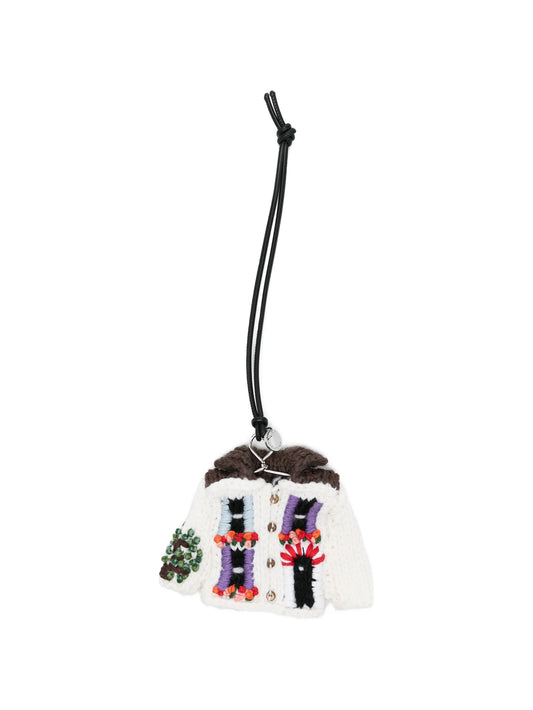 knitted house charm keyring