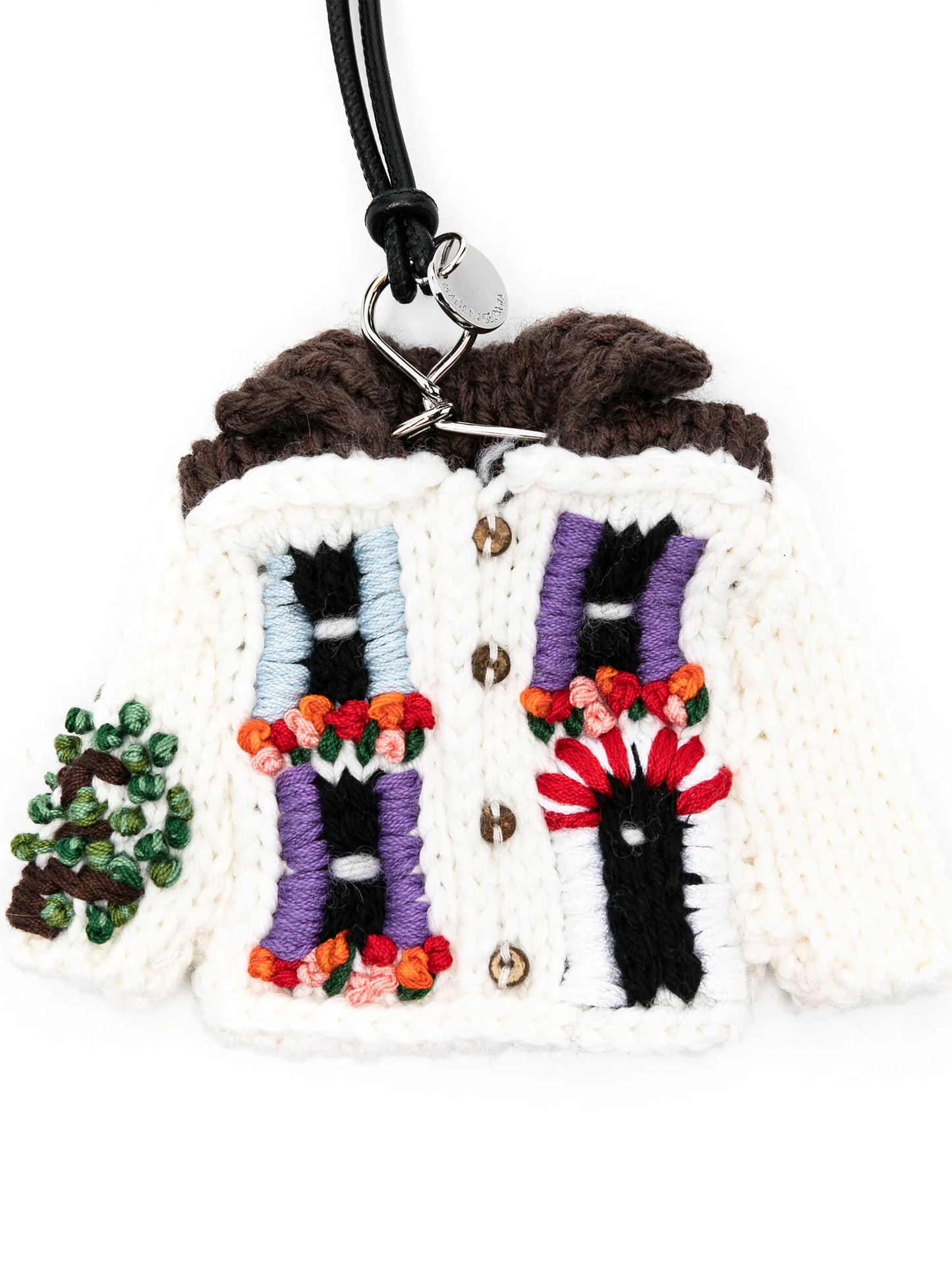 knitted house charm keyring