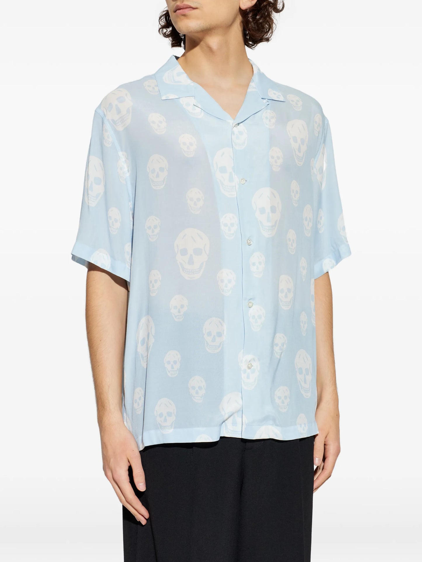 skull-pattern shirt