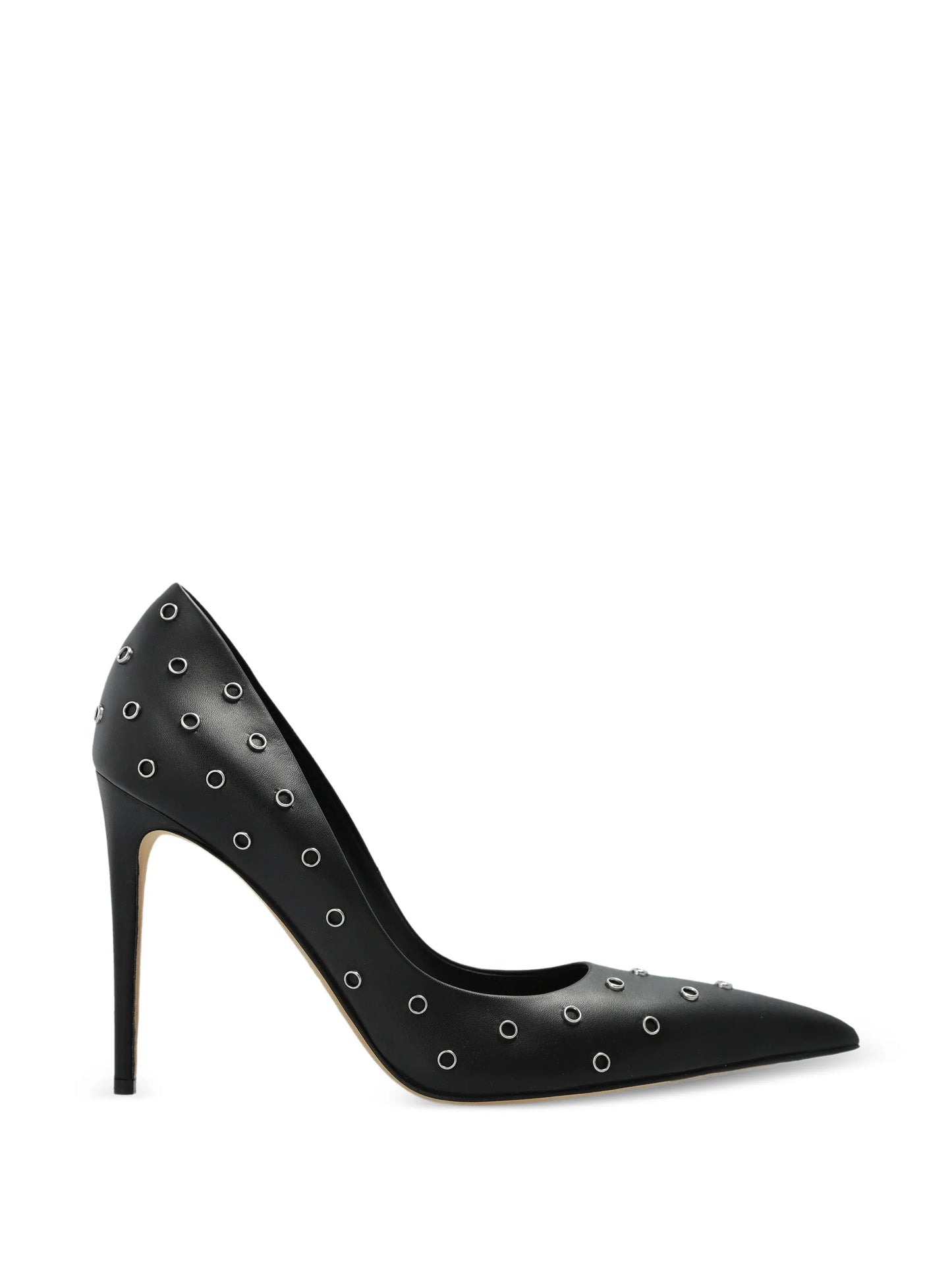Skull eyelet pointed-toe pumps