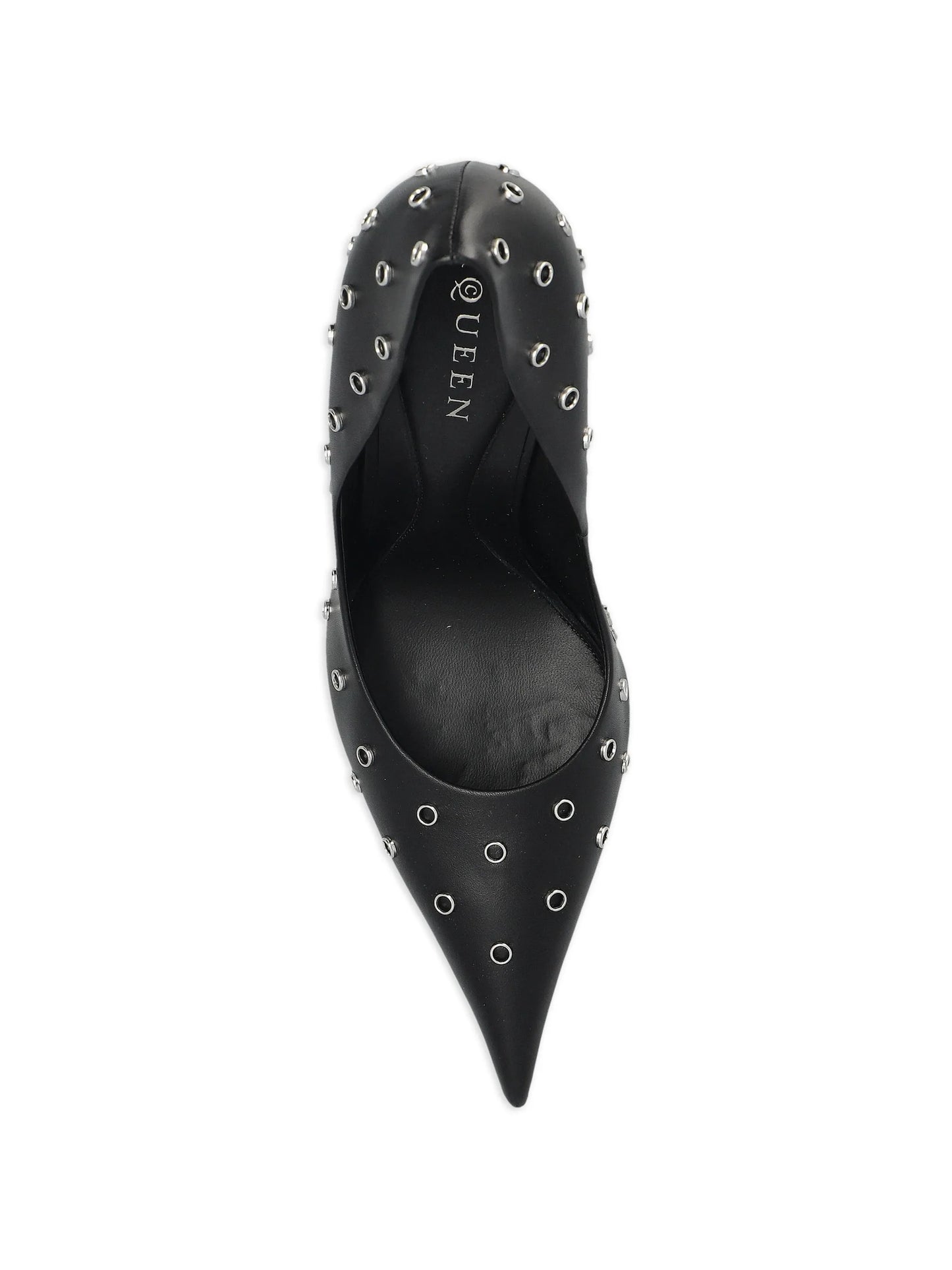Skull eyelet pointed-toe pumps