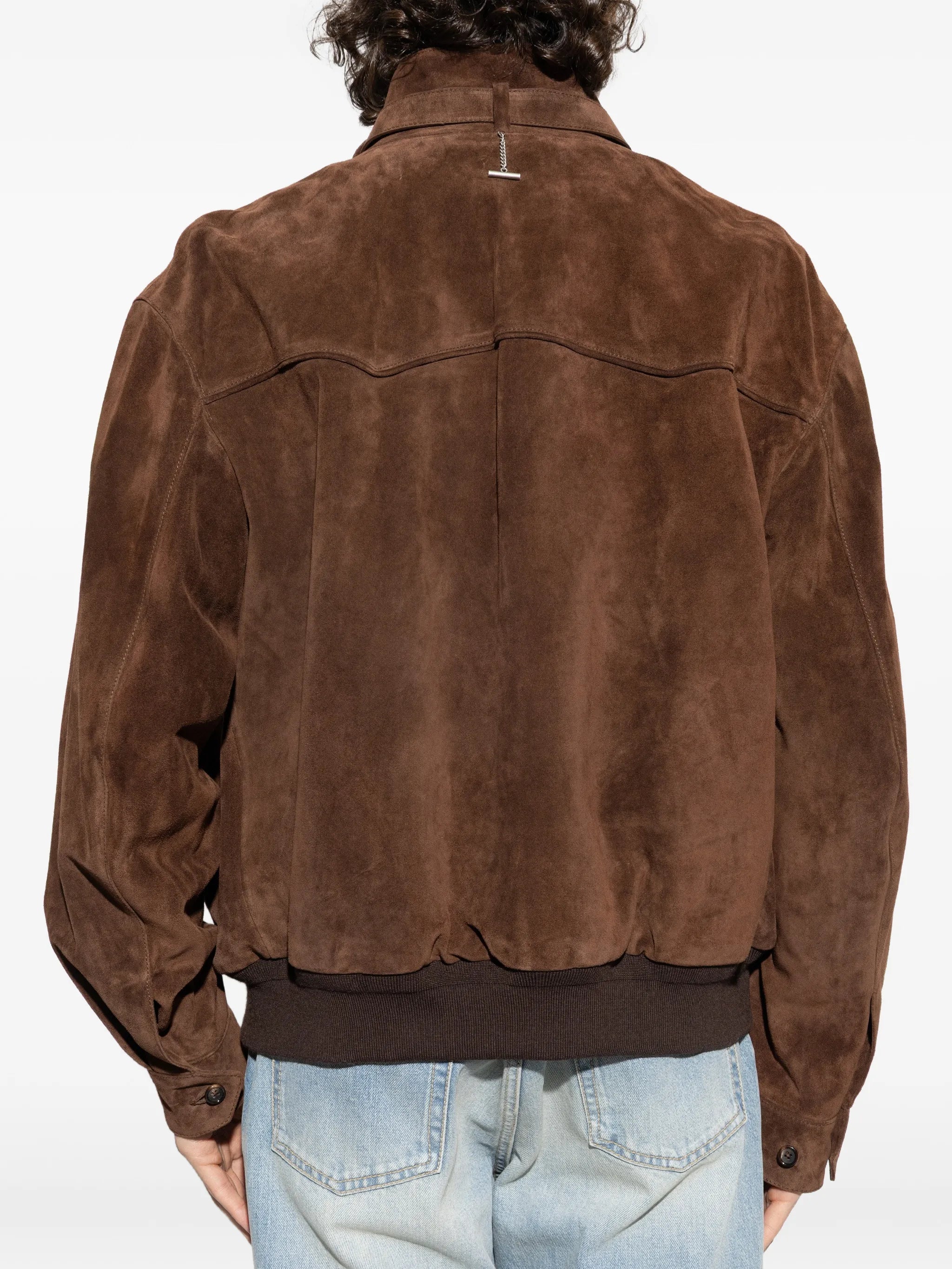 zip-up leather jacket