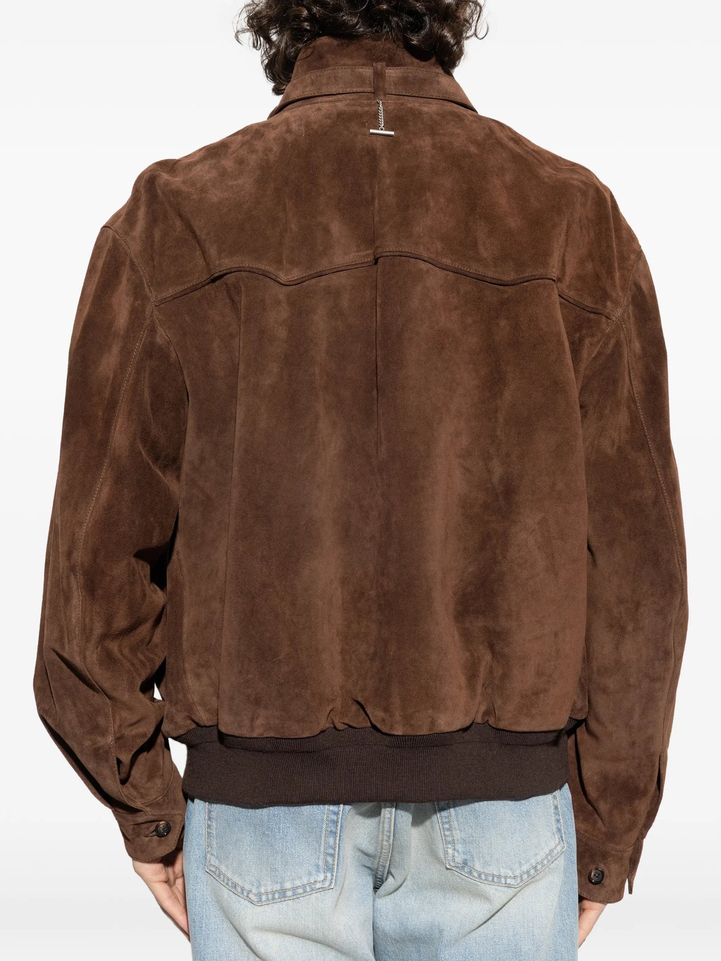 zip-up leather jacket