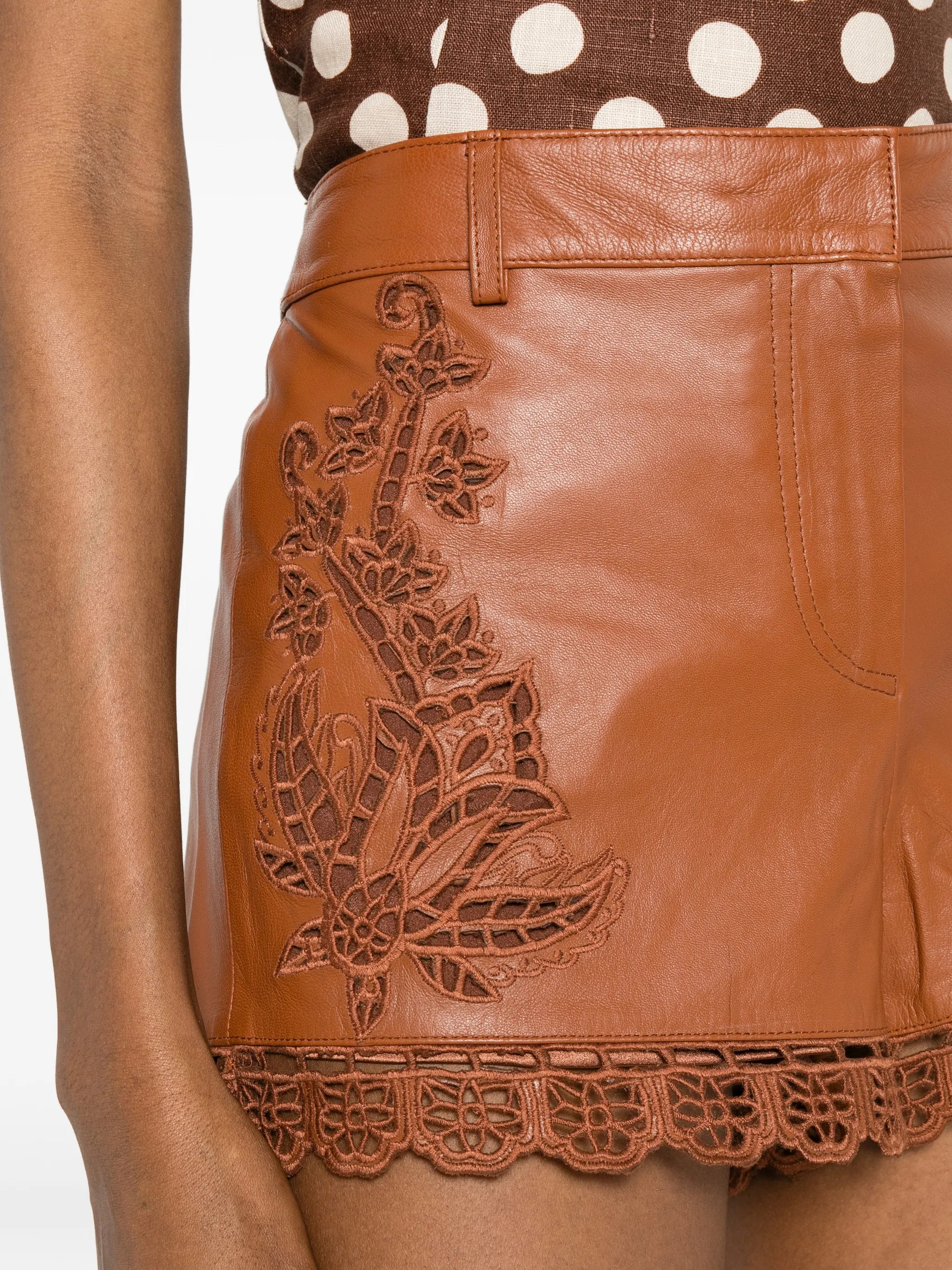 Richilieu leather shorts