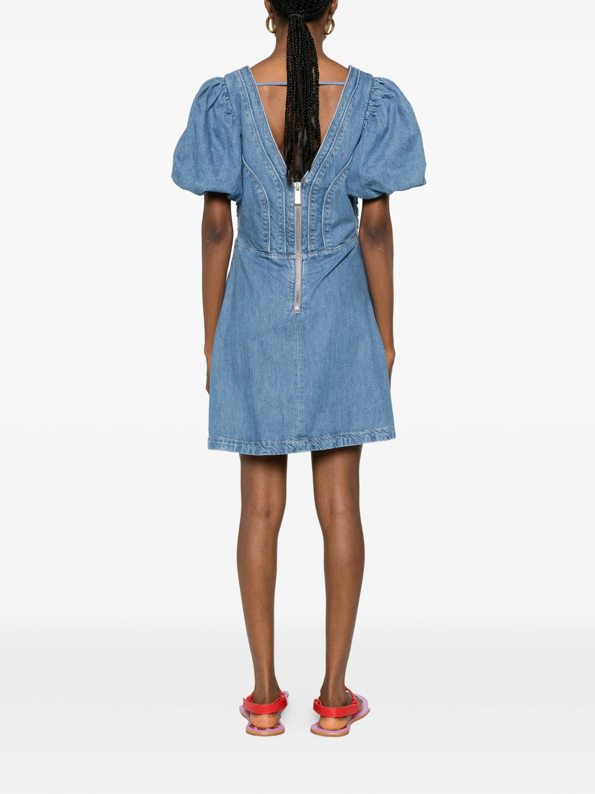 seam-embellishment mini dress