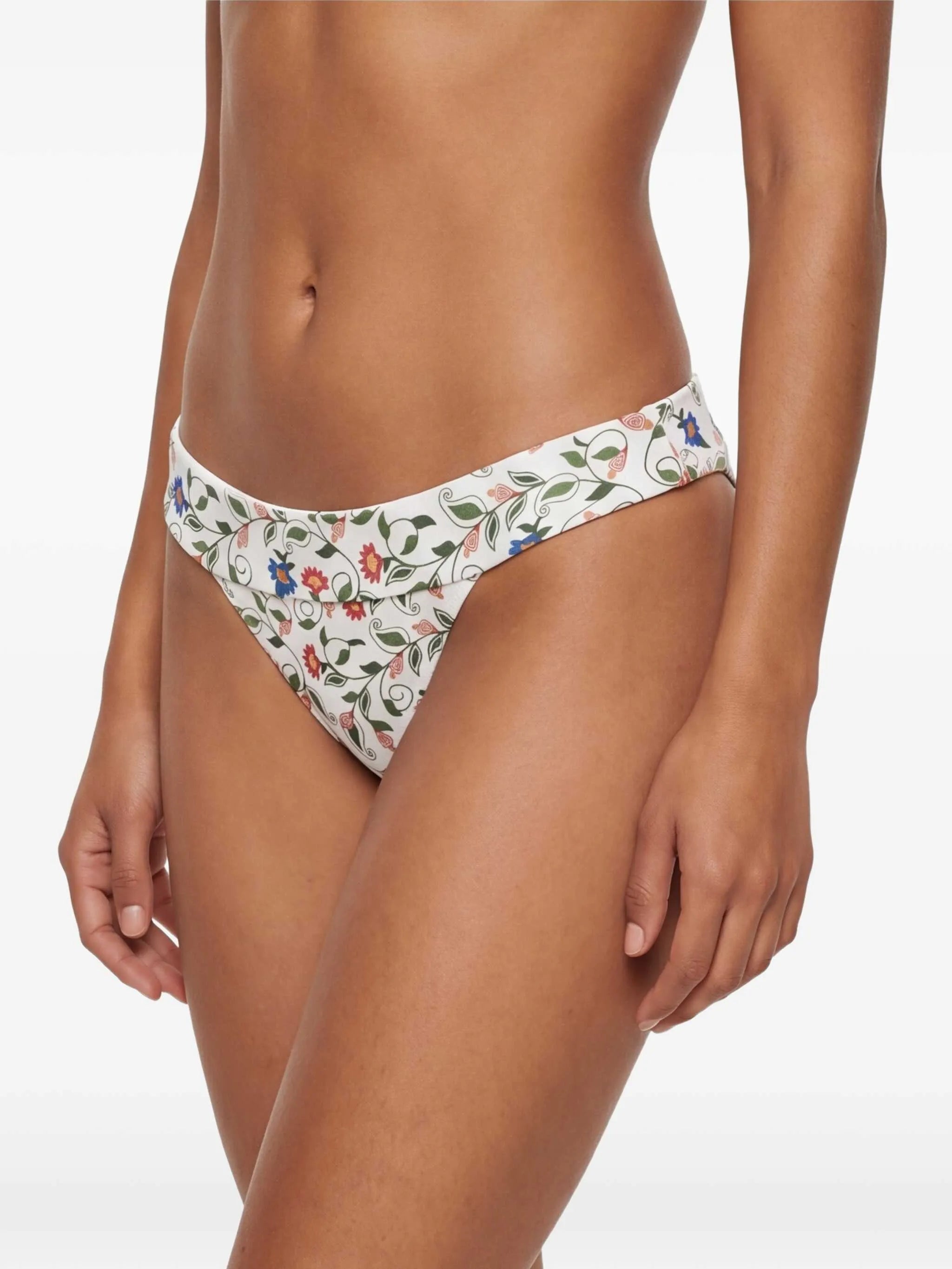 Stitched Garden floral-print bikini bottoms