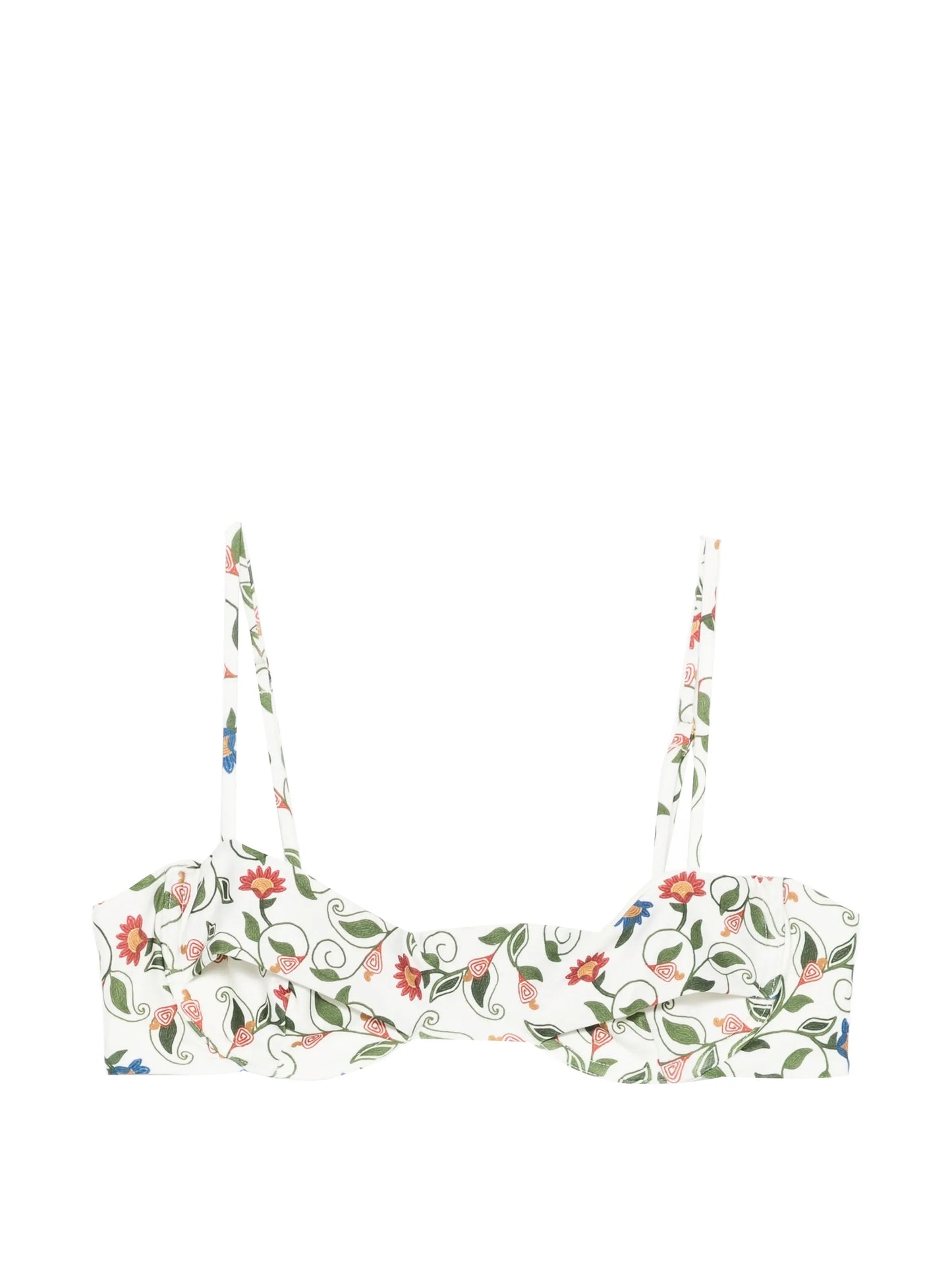 embroidered underwire bikini top