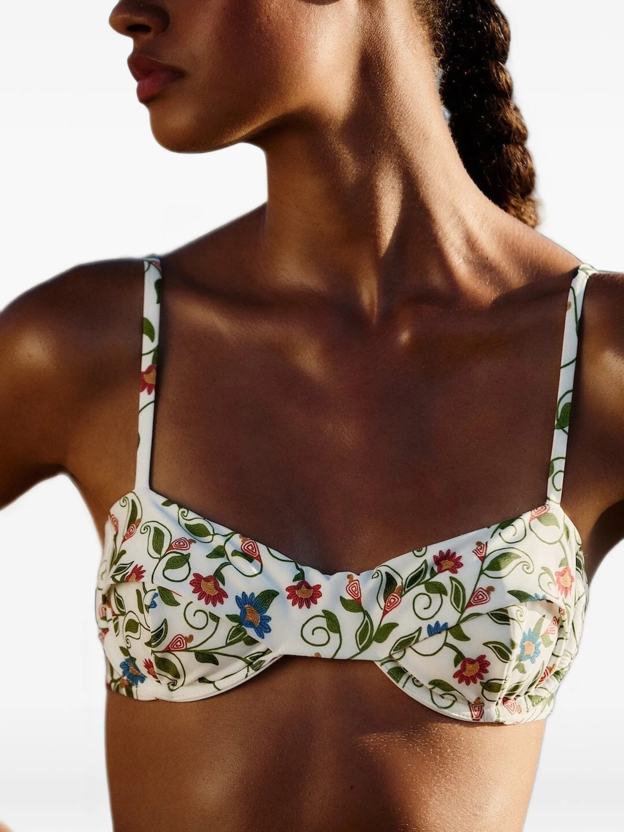 off-white stitched garden underwire bikini top