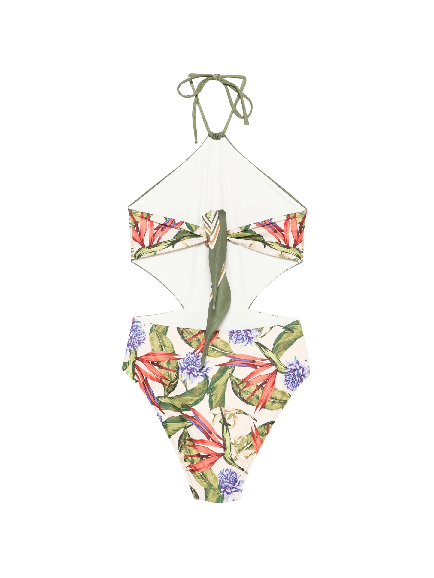 Strilitzia cut-out floral-print swimsuit