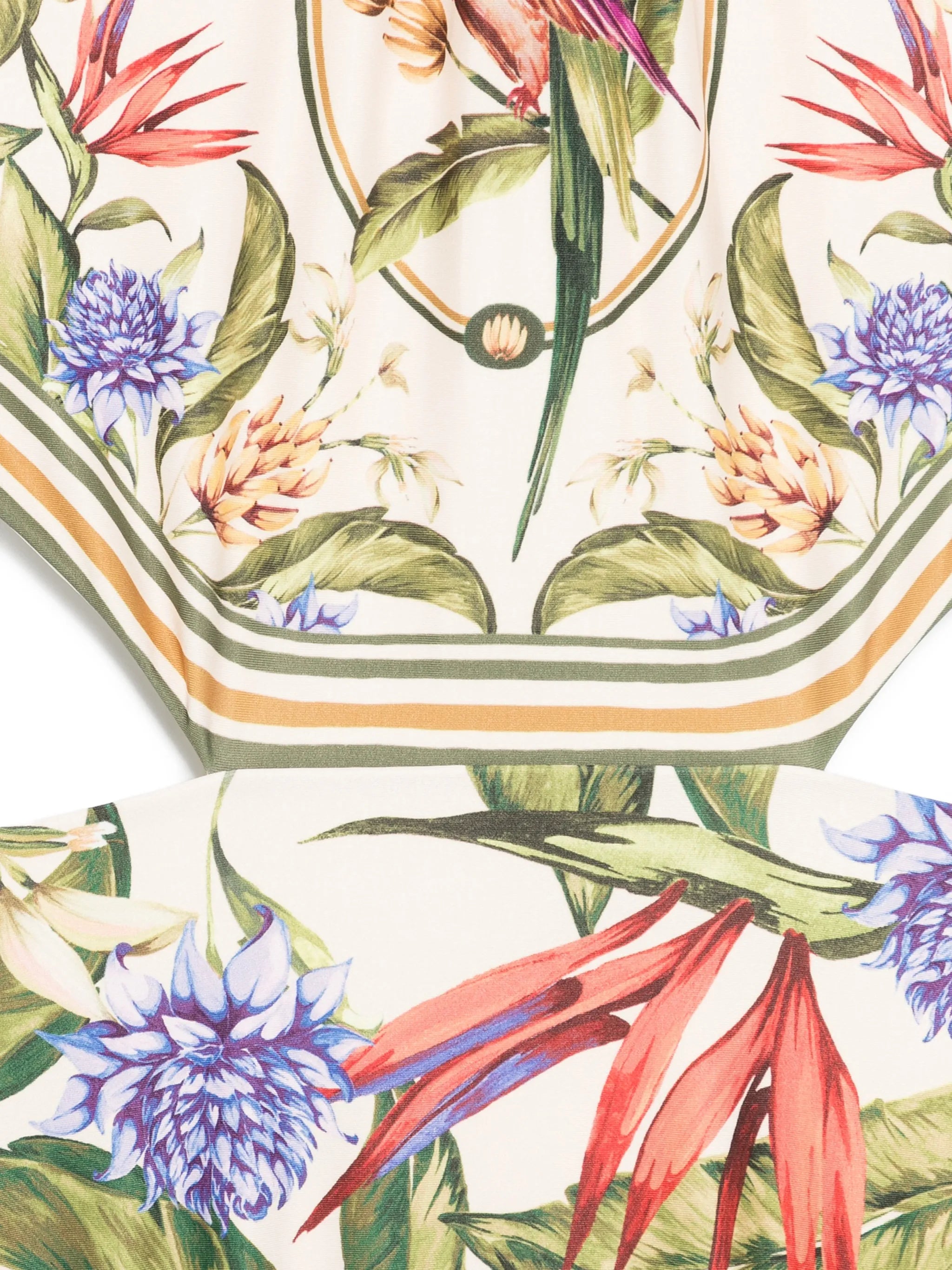 Strilitzia cut-out floral-print swimsuit