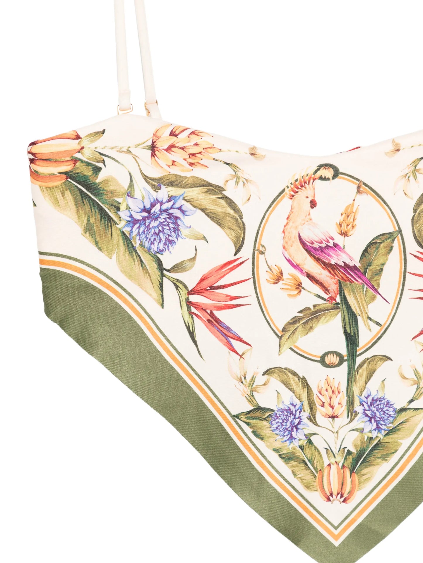 Strilitzia floral-print handkerchief-hem bikini top