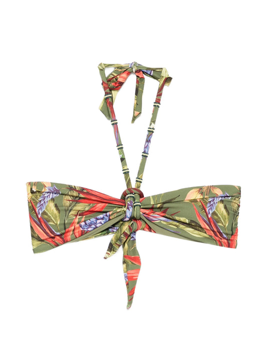 Strelitzia floral-print bikini top