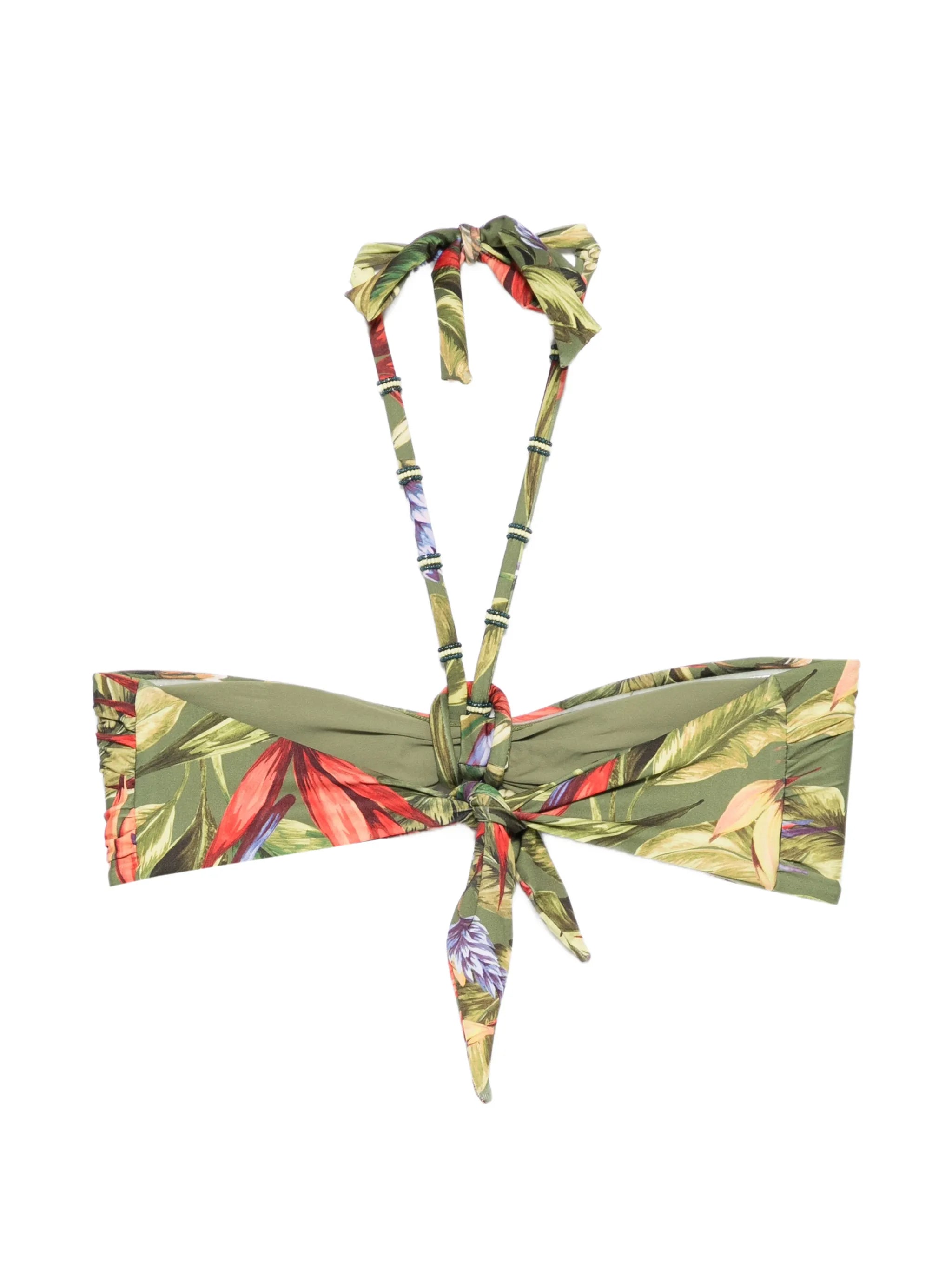 Strelitzia floral-print bikini top
