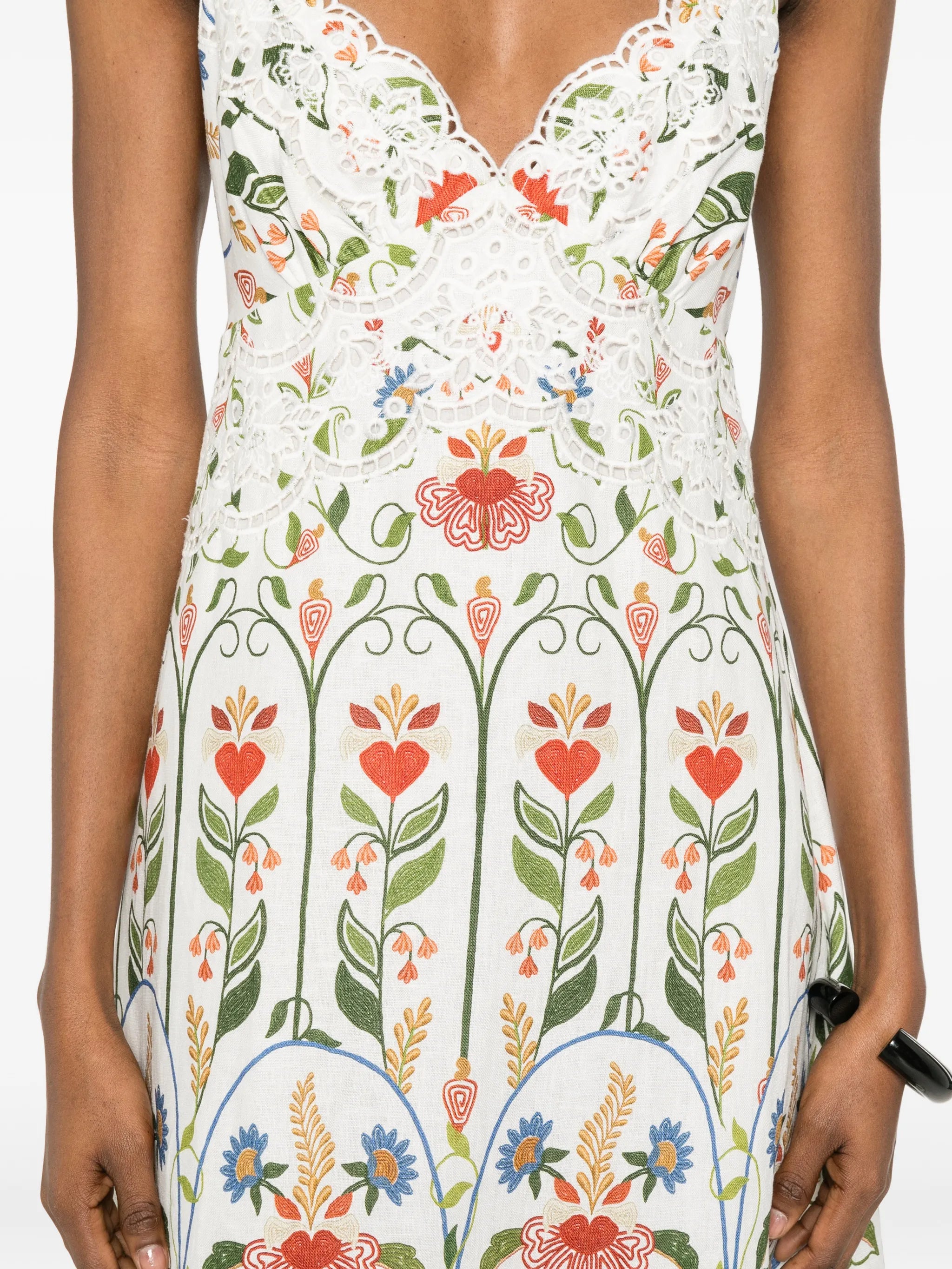 Stitched Garden embroidered midi dress