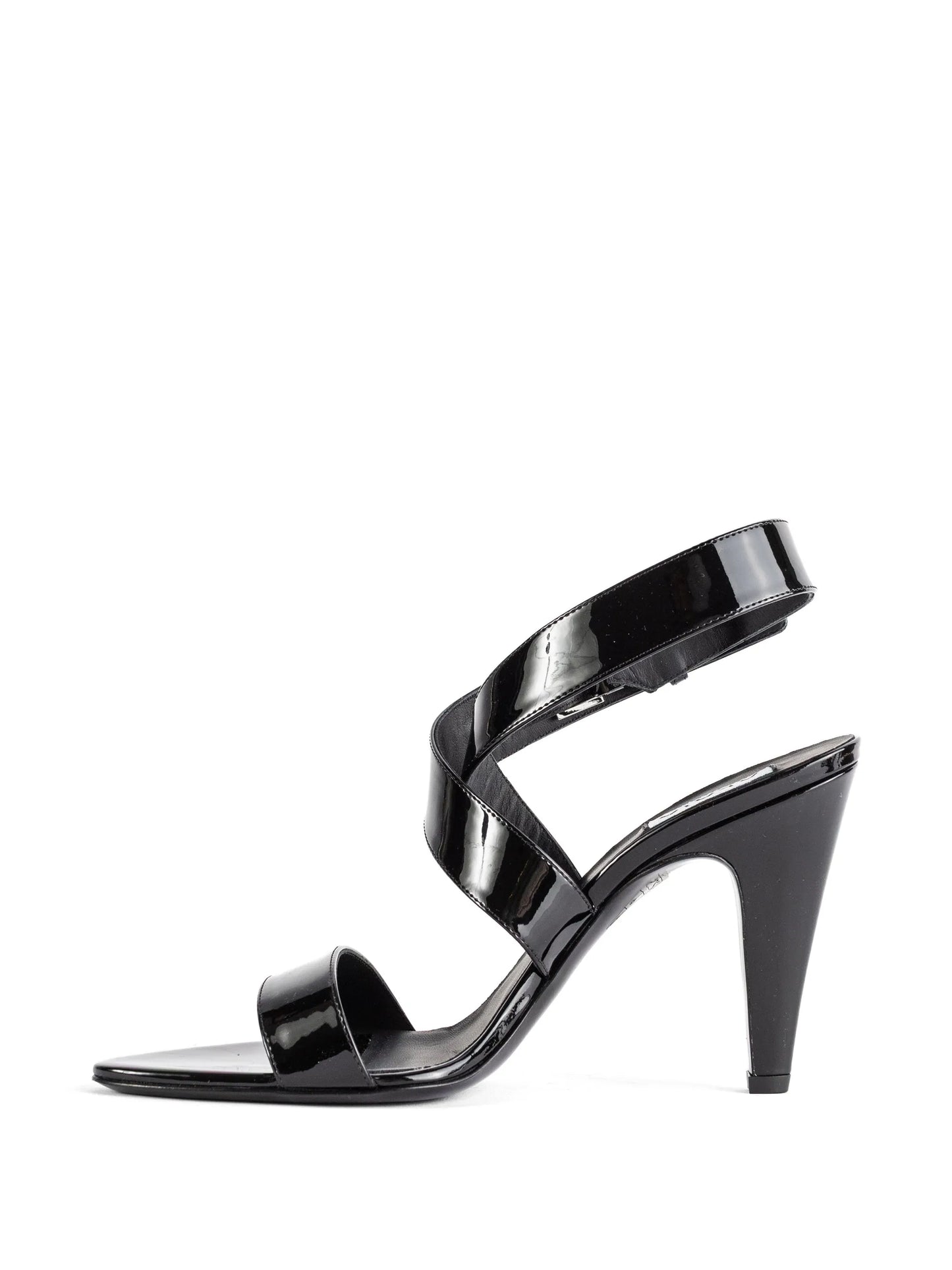 patent-leather heeled sandals