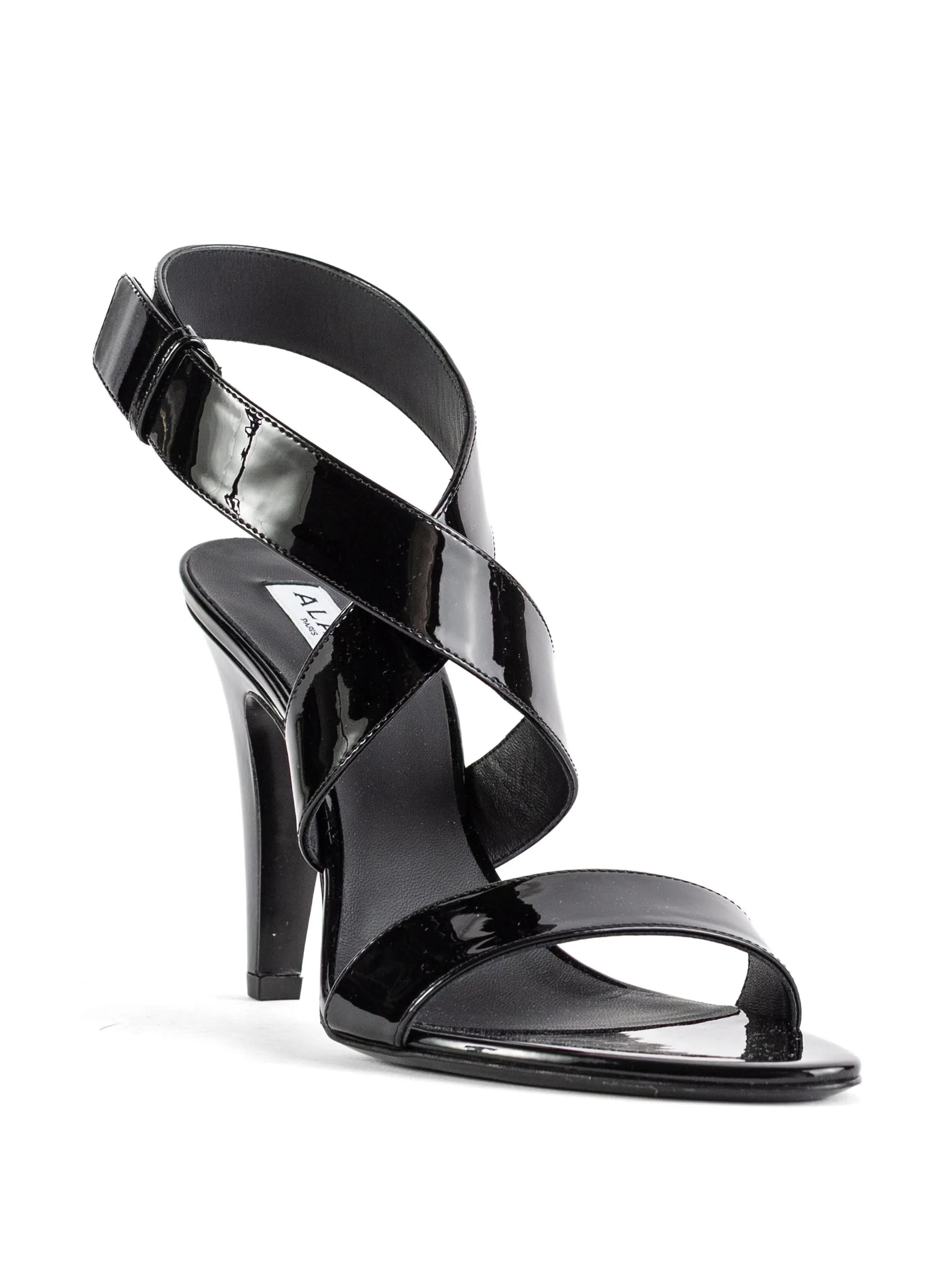 patent-leather heeled sandals