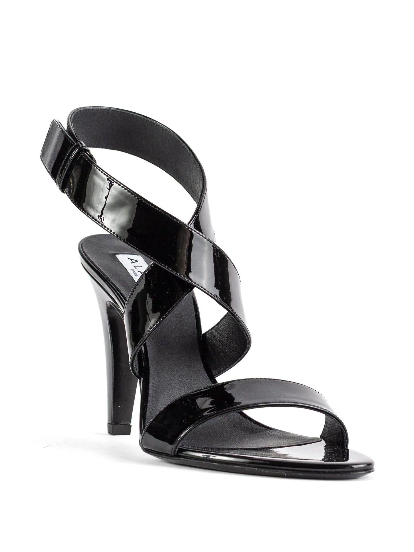patent-leather heeled sandals