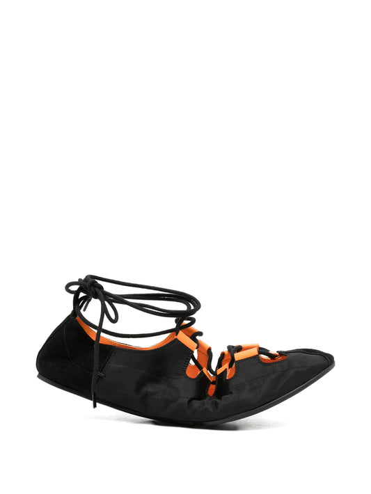 lace-up ballet flats