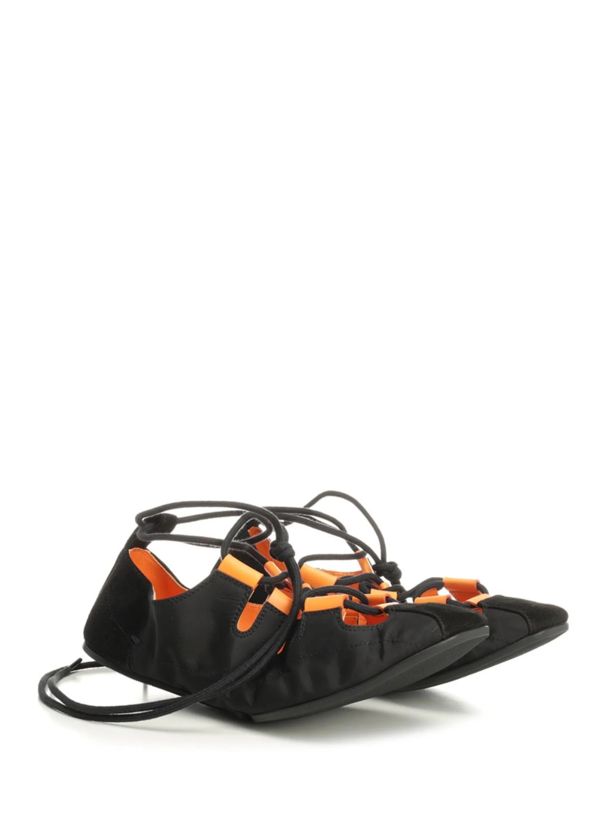 lace-up ballet flats