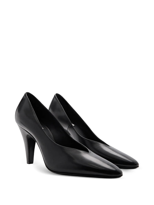 polished leather pumps