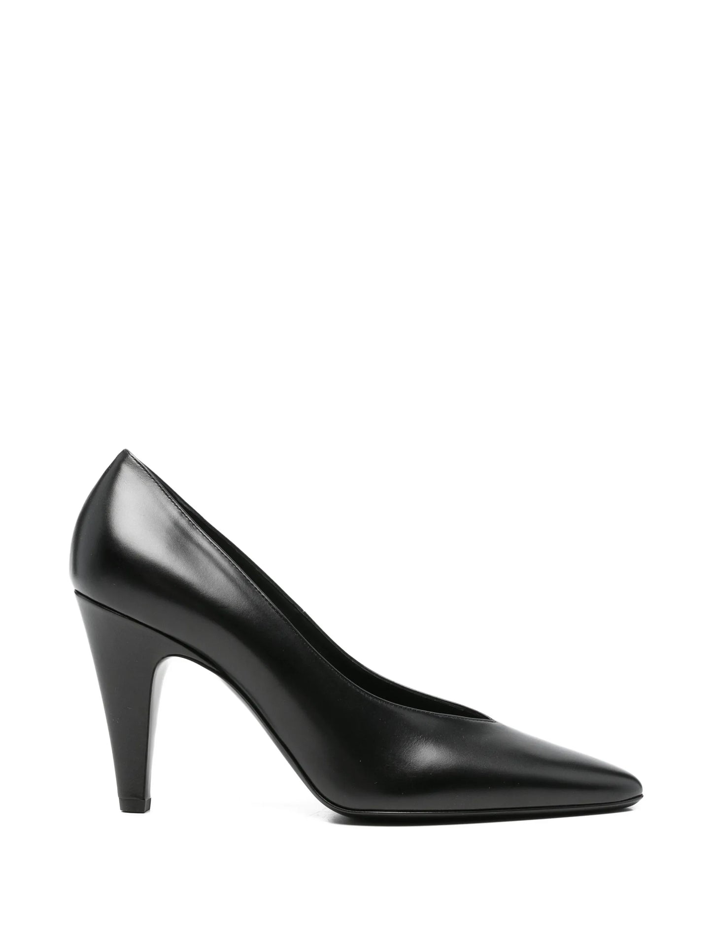 leather heeled pumps