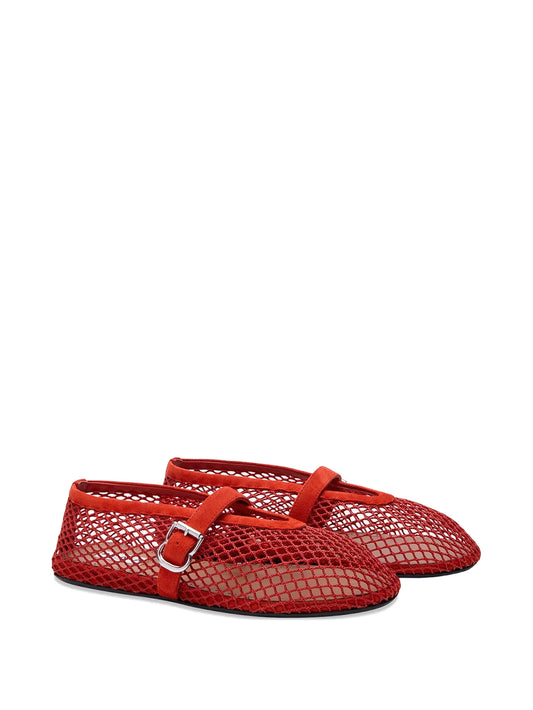 mesh buckle ballet flats