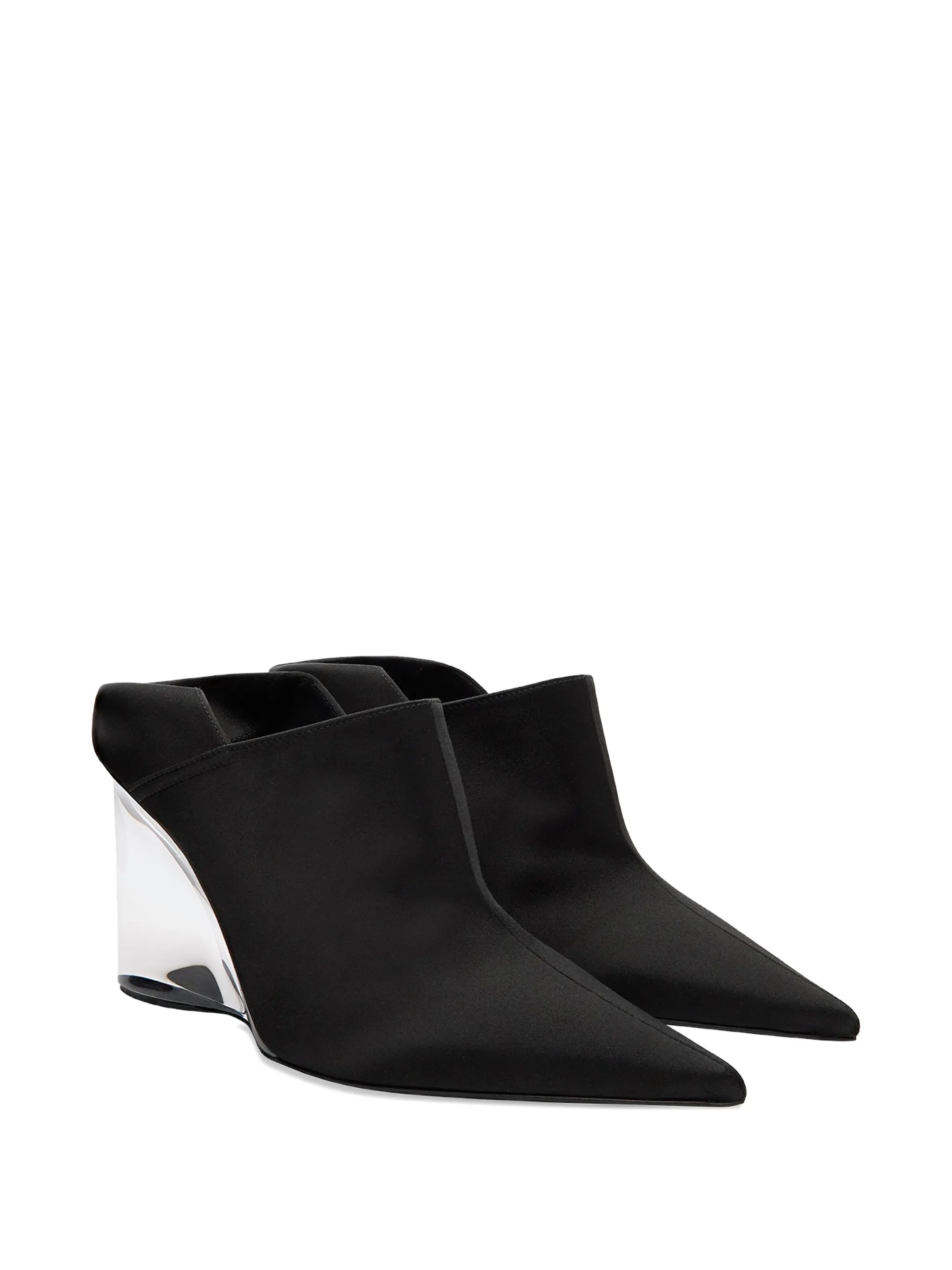 invisible mules in satin
