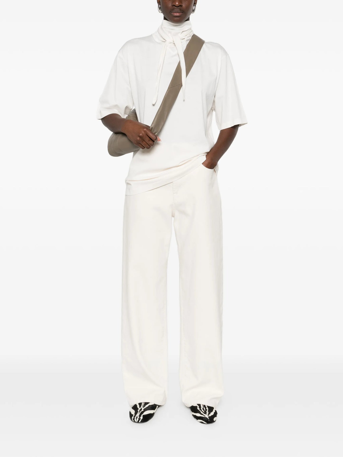 roll-neck short-sleeve T-shirt