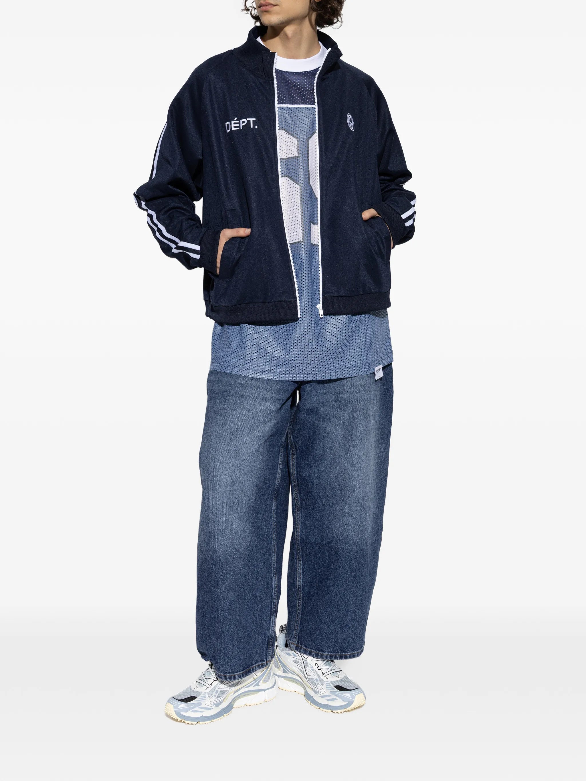 JK logo-embroidered side-stripe jacket