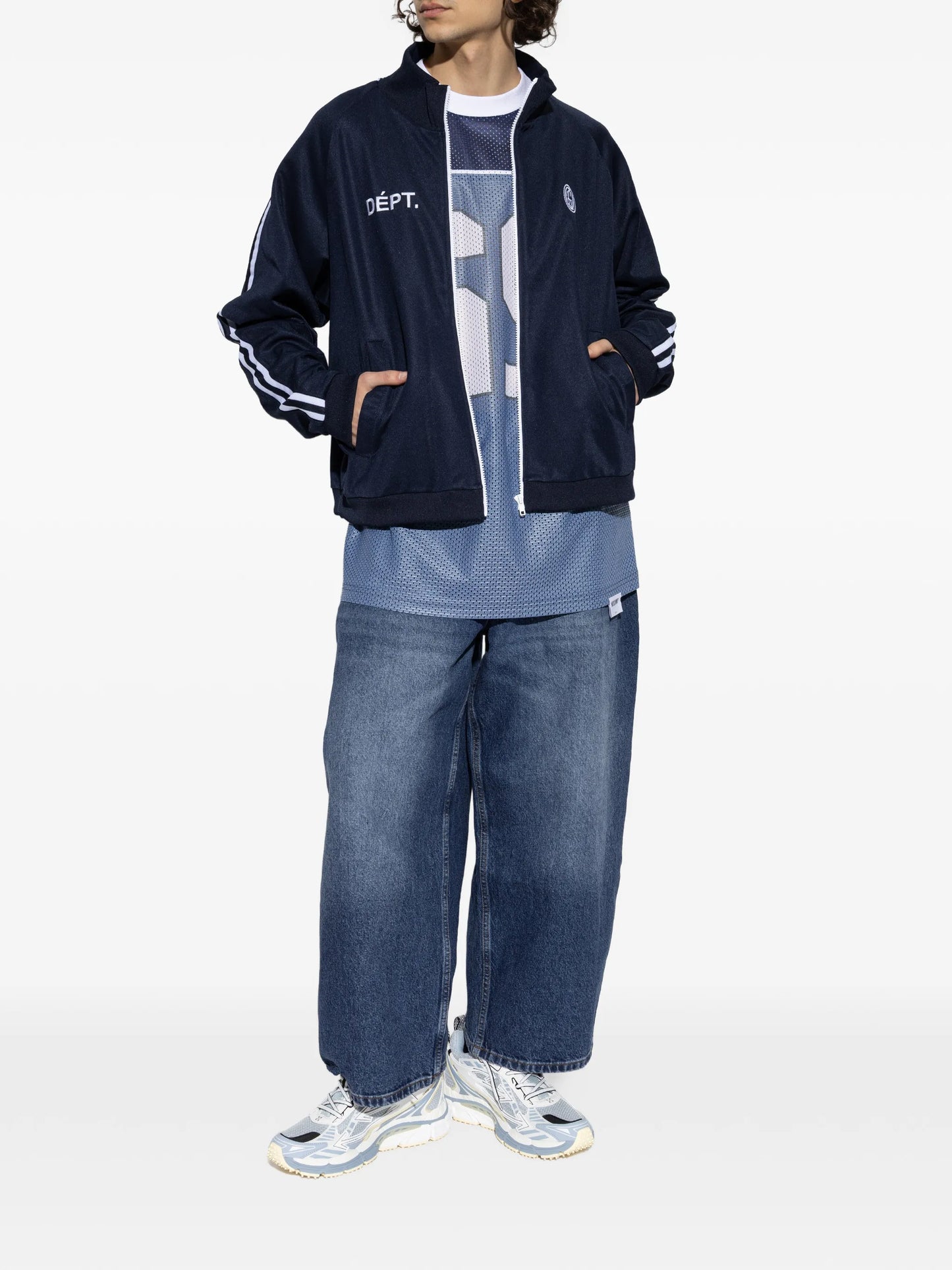 JK logo-embroidered side-stripe jacket