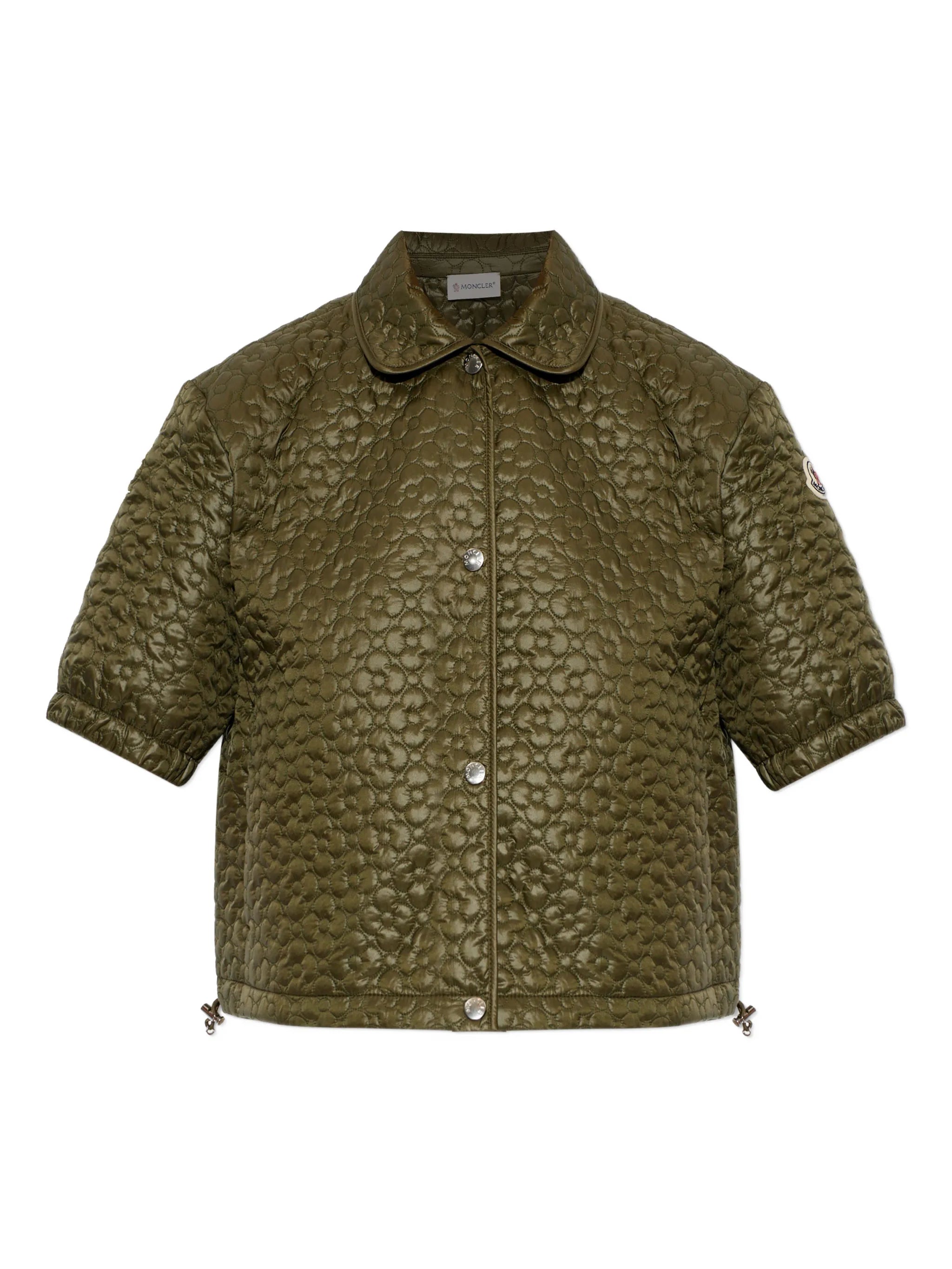 floral-quilted padded short sleeve shirt