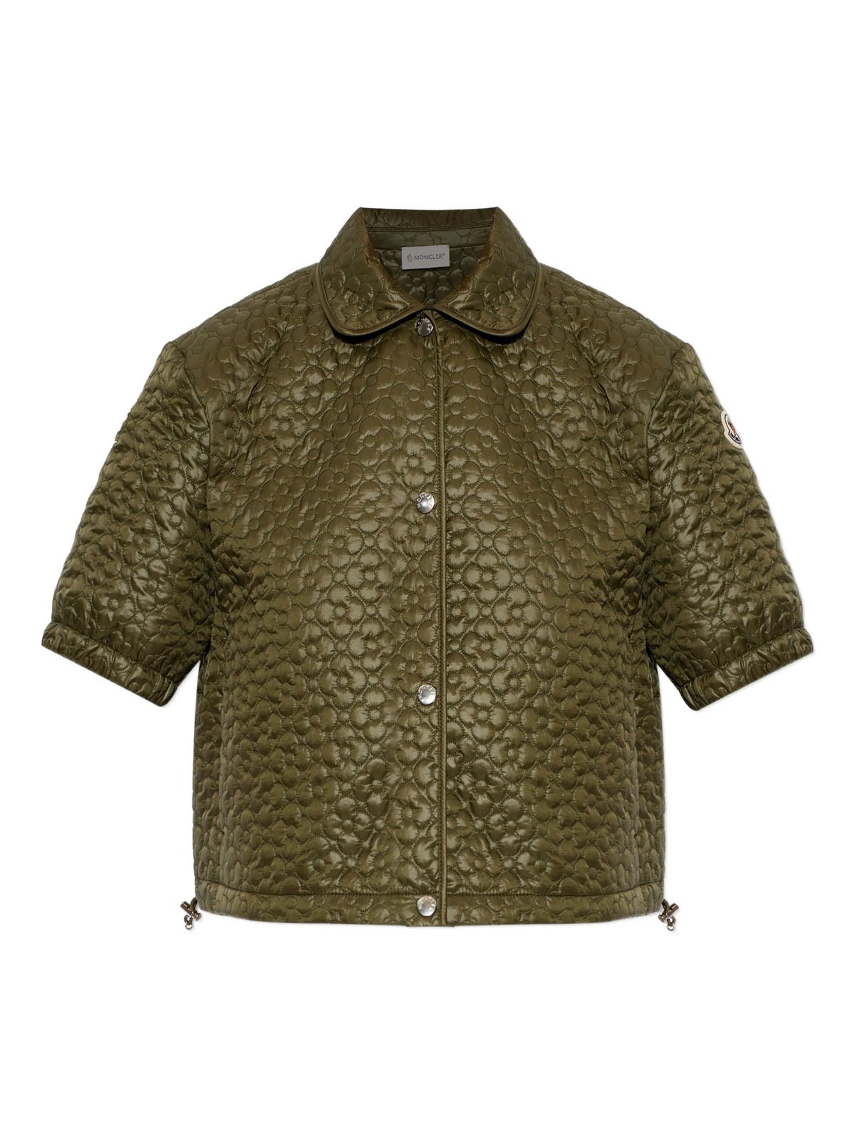 floral-quilted padded short sleeve shirt