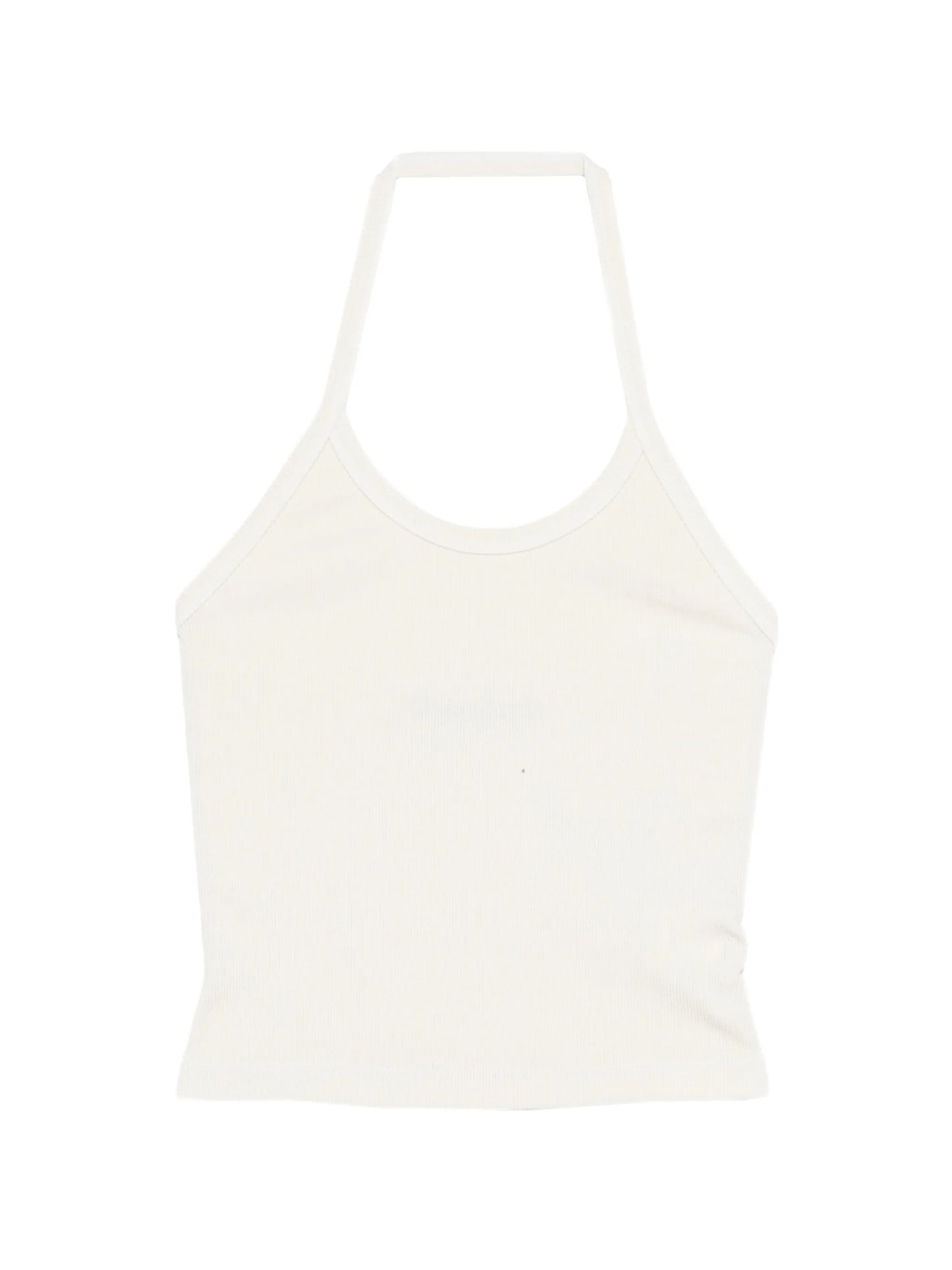 halter-neck ribbed tank top