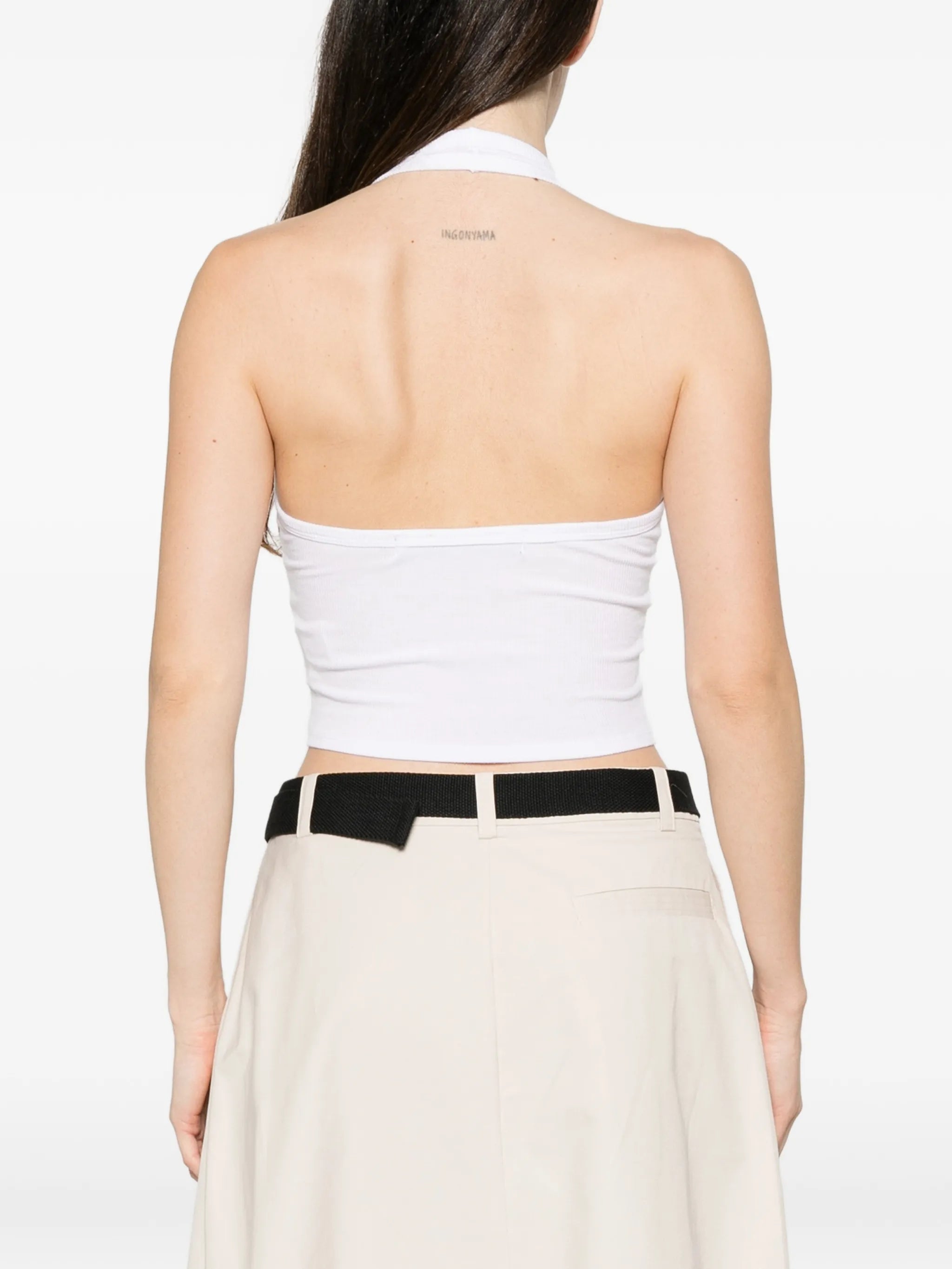 ribbed halterneck top
