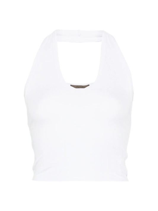 ribbed halterneck top