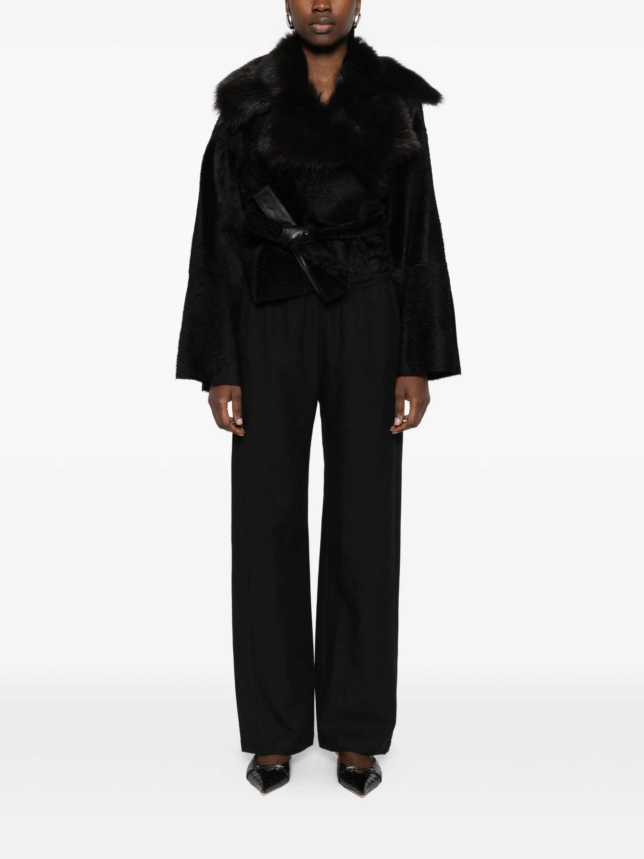 elasticated twill trousers