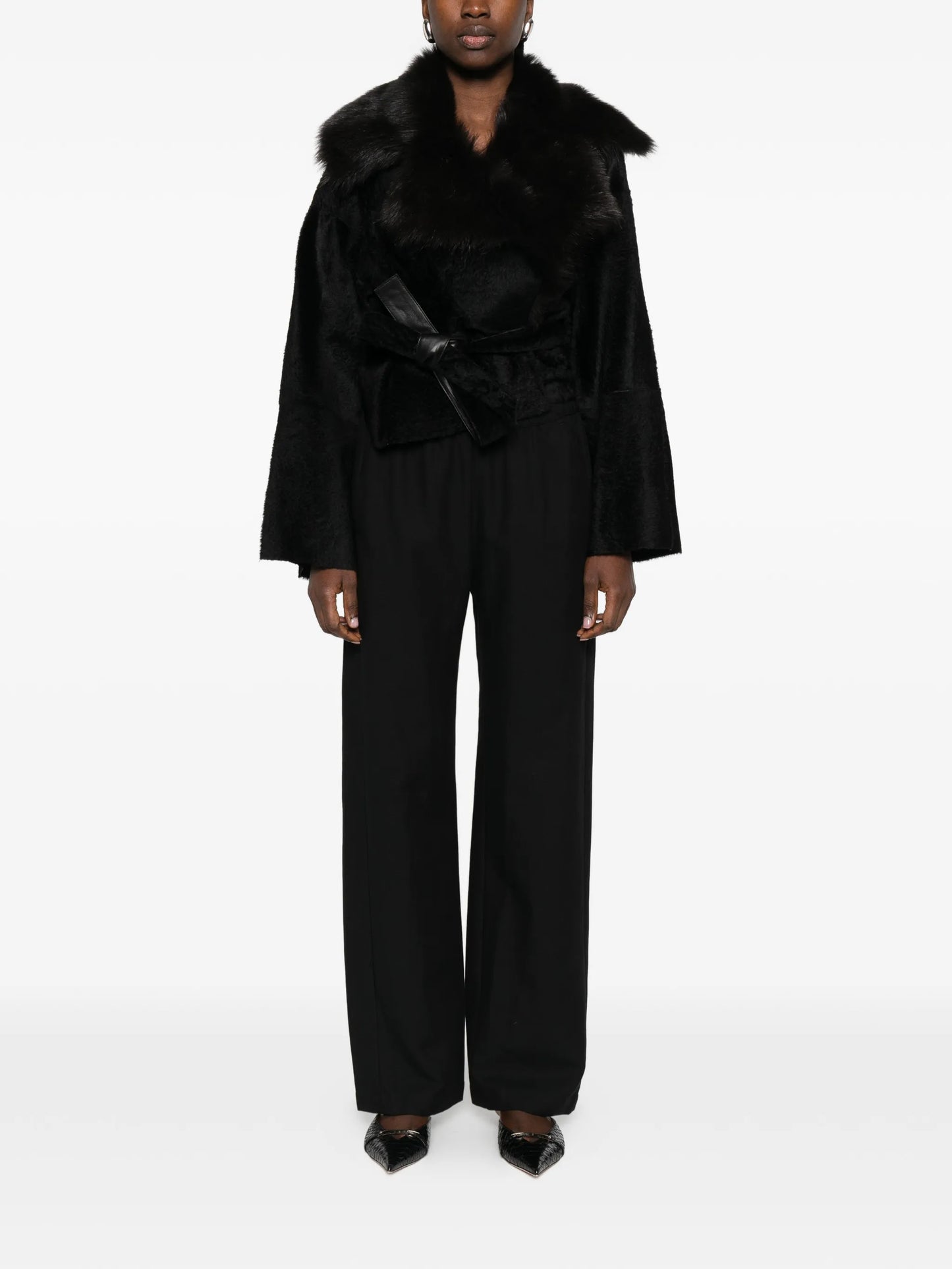 elasticated twill trousers